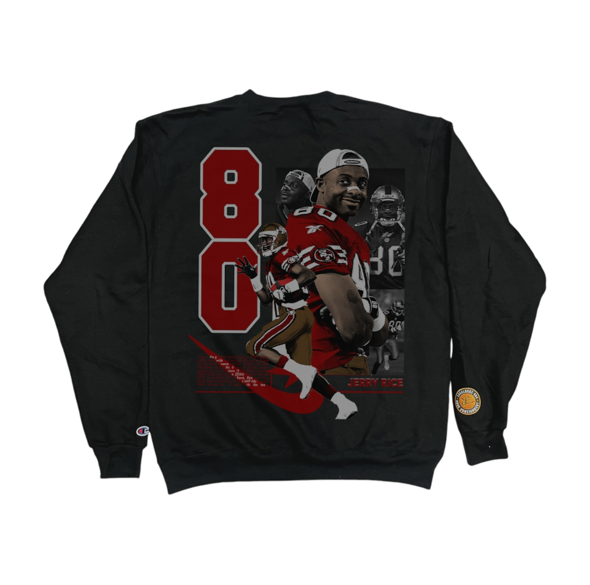 Lacelocks “Jerry Rice” Crewneck (Grey & Black)