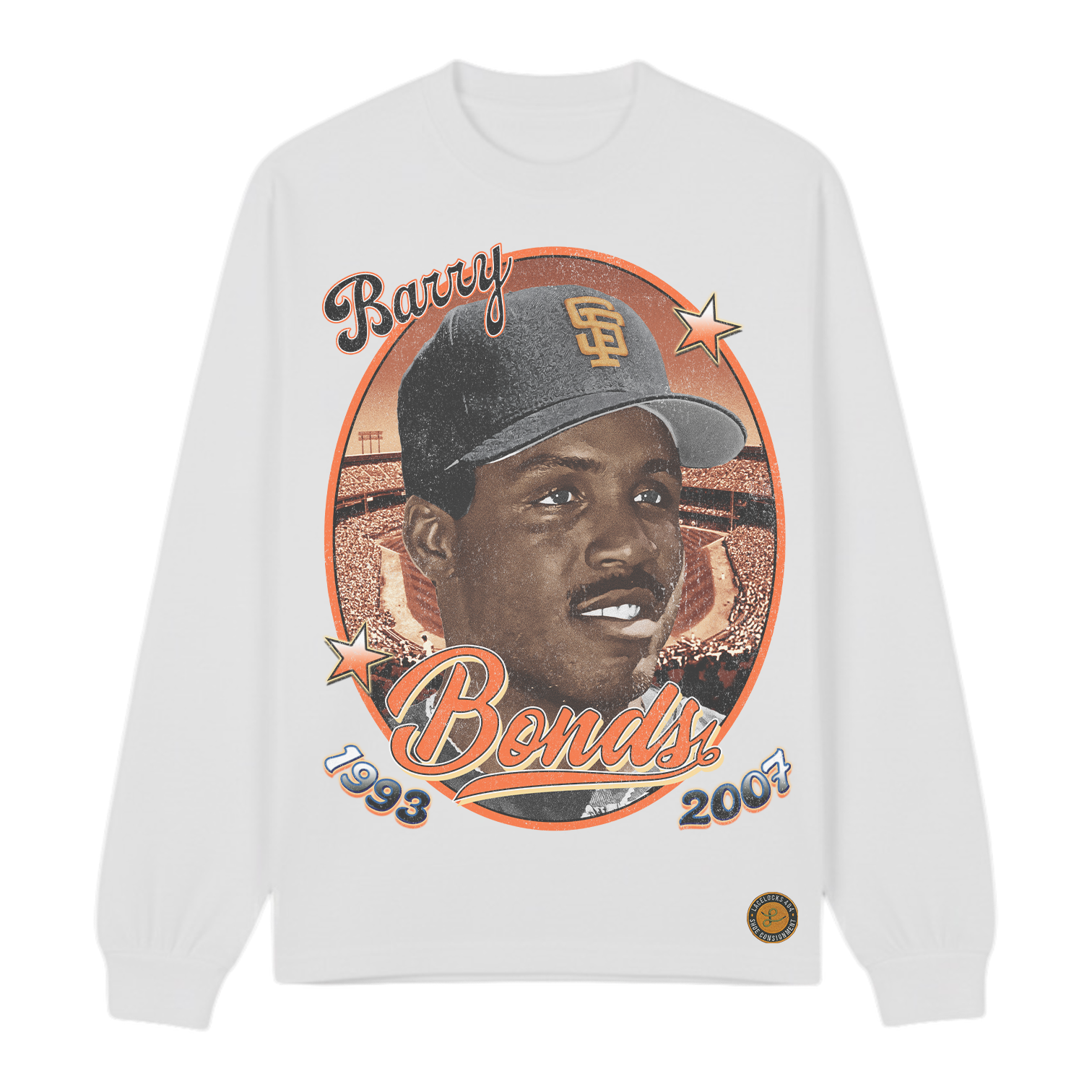 Lacelocks “Barry Bonds” LS Tee v2 (Brown & White)