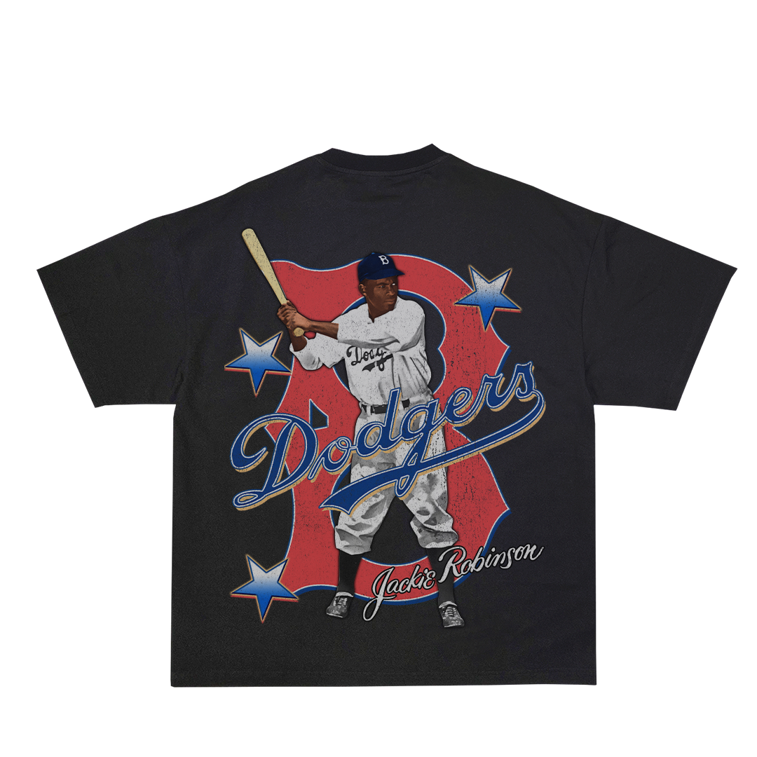 Lacelocks ‘Jackie Robinson’ Tee (White & Vintage Black)