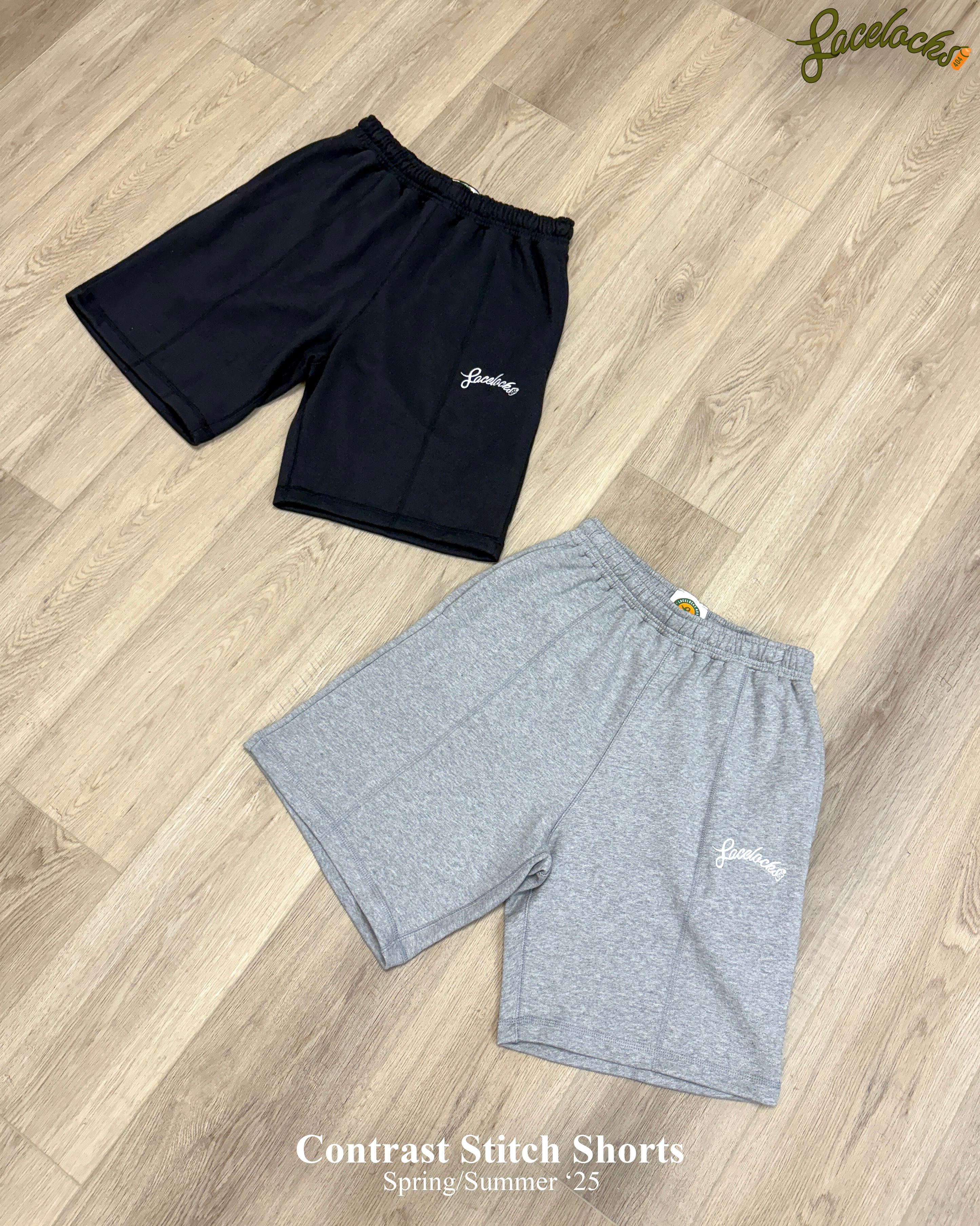 Contrast Stitch Shorts (Black)