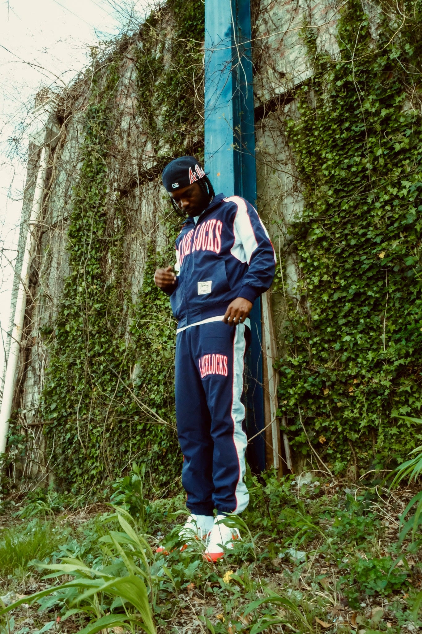 Lacelocks Nylon Trackpants (Navy)