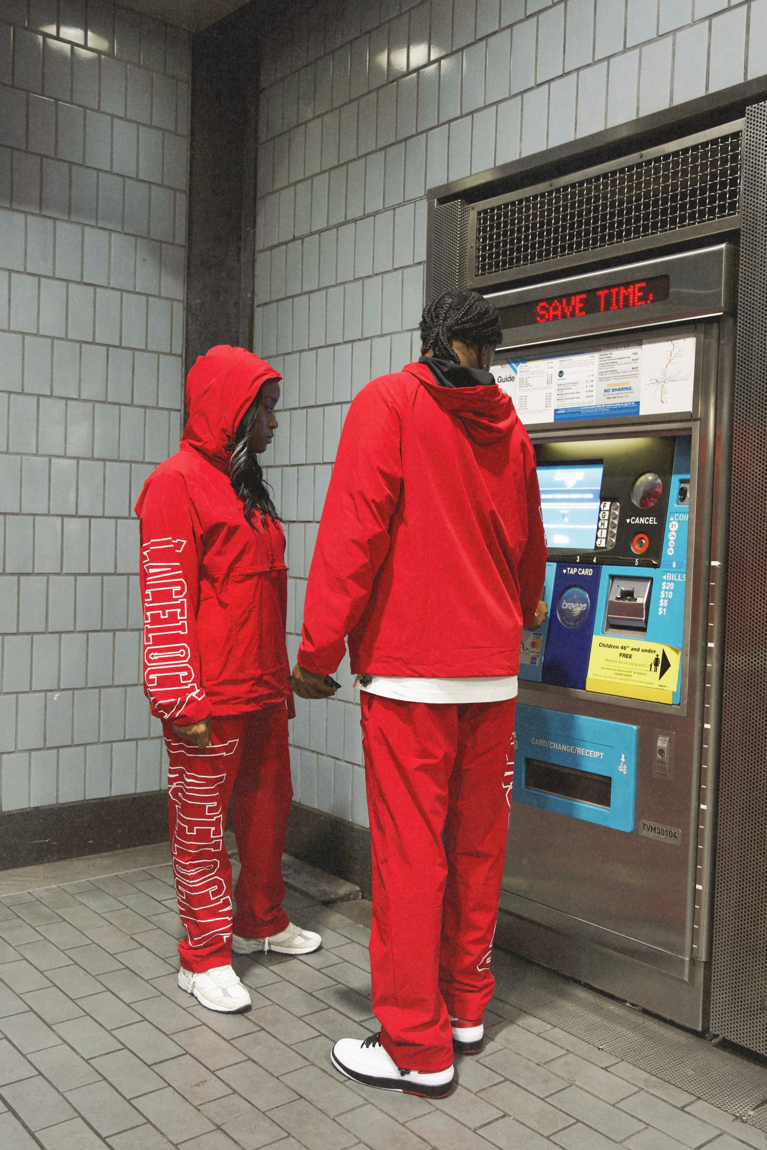 Lacelocks “Oval” Nylon Trackpants (Red)