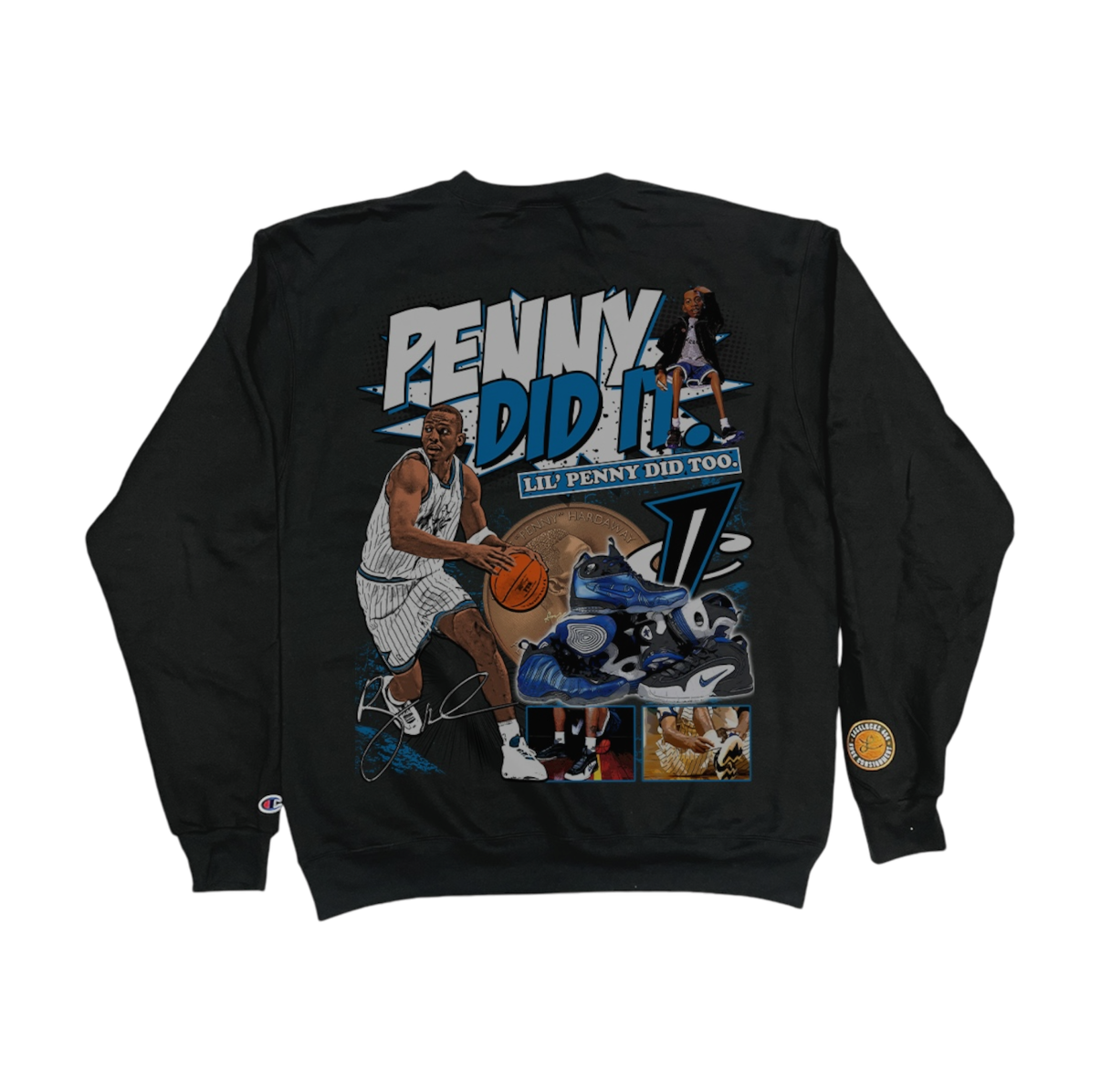 Lacelocks ‘Penny Hardaway’ Crewneck (Grey & Black)