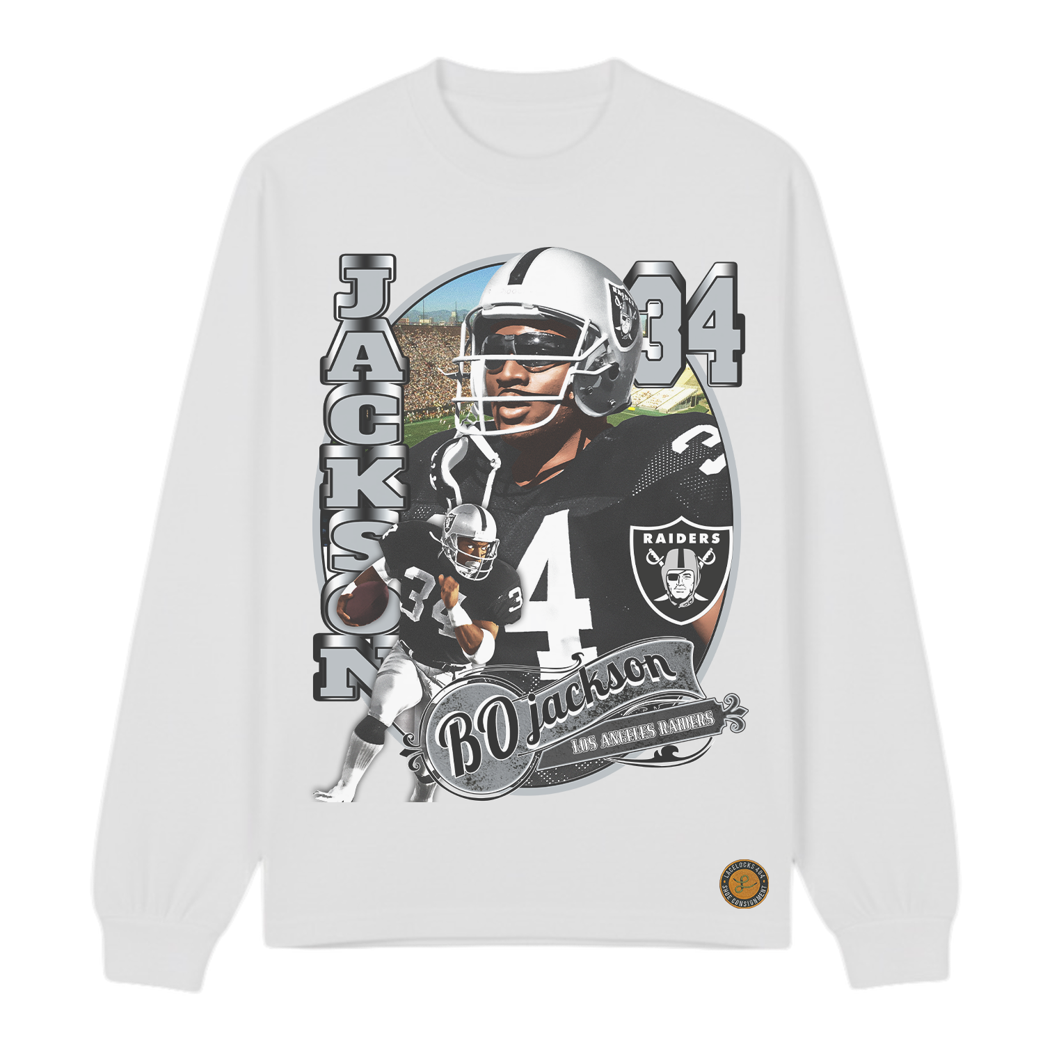 Lacelocks “Bo Jackson” LS Tee (Ash Black & White)