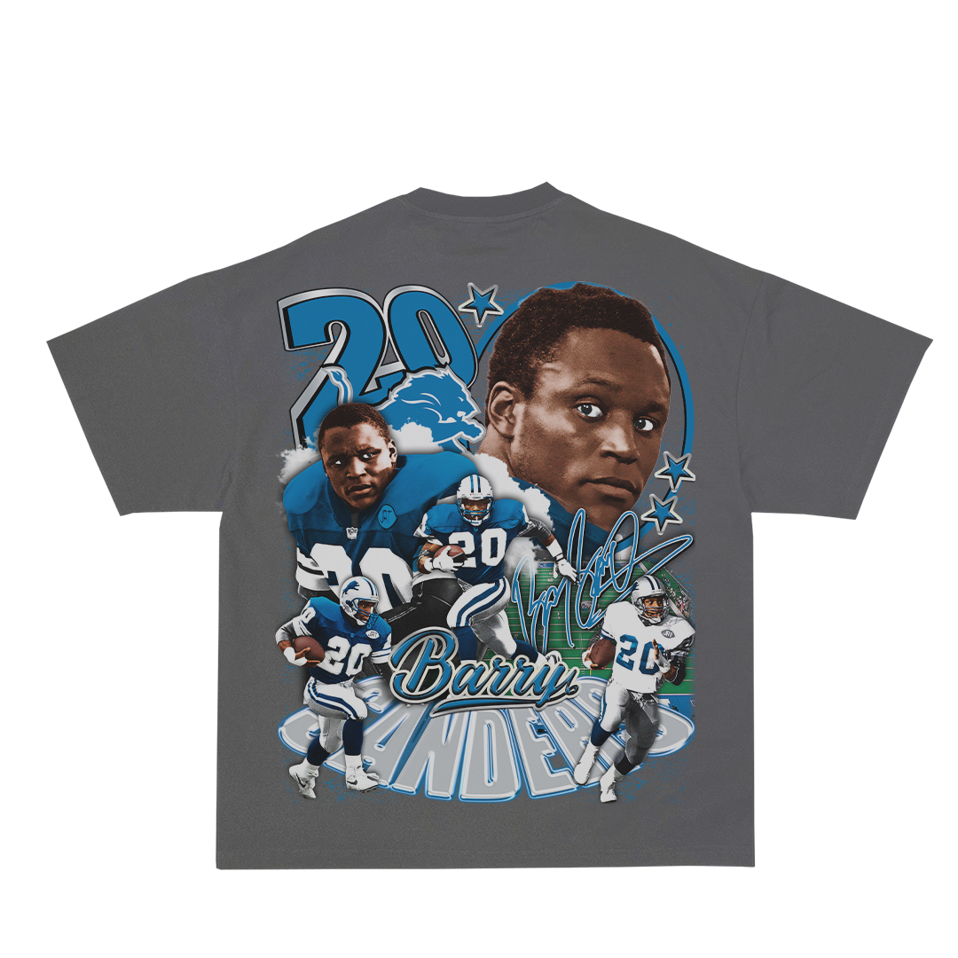 Lacelocks “Barry Sanders” Tee (White & Grey)