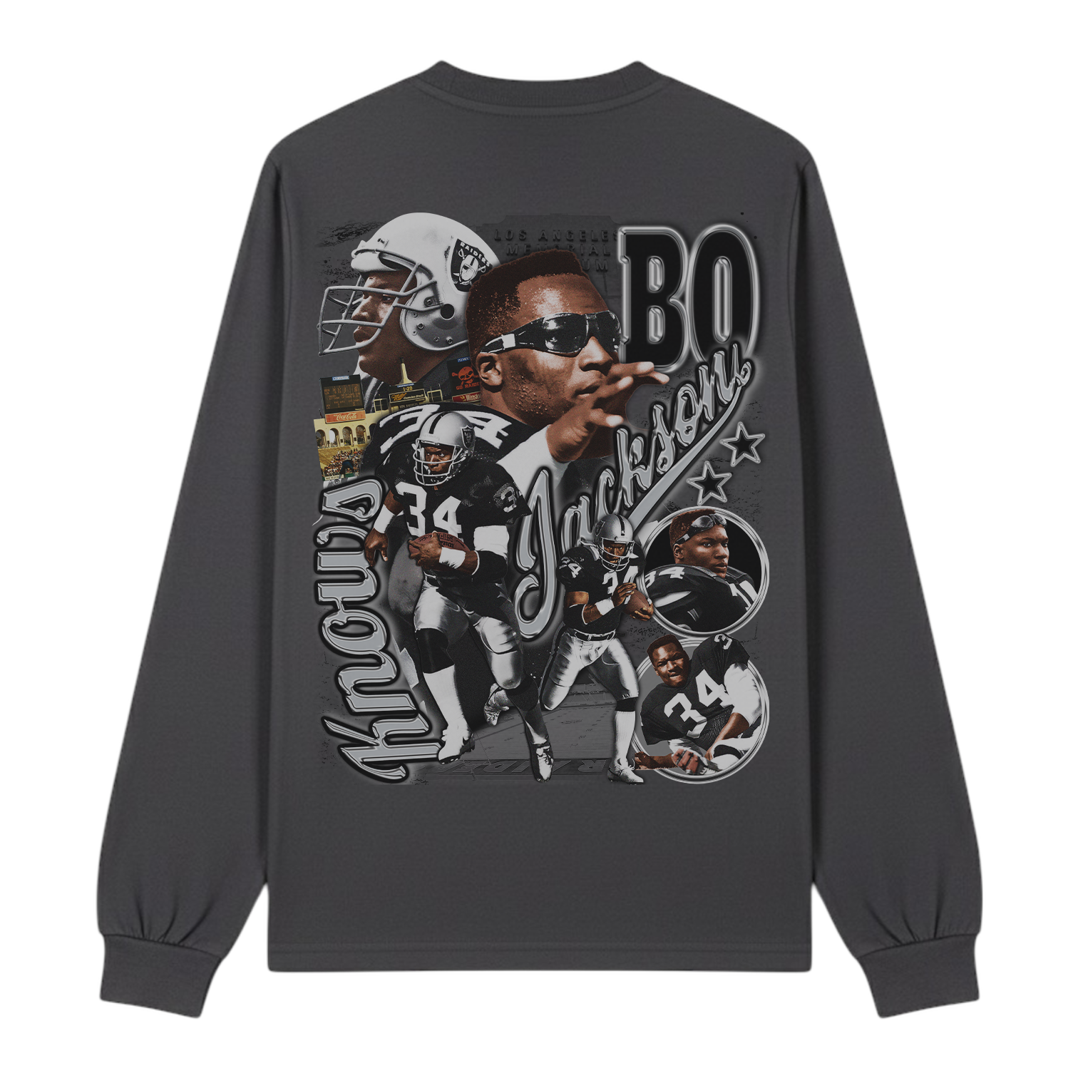 Lacelocks “Bo Jackson” LS Tee (Ash Black & White)