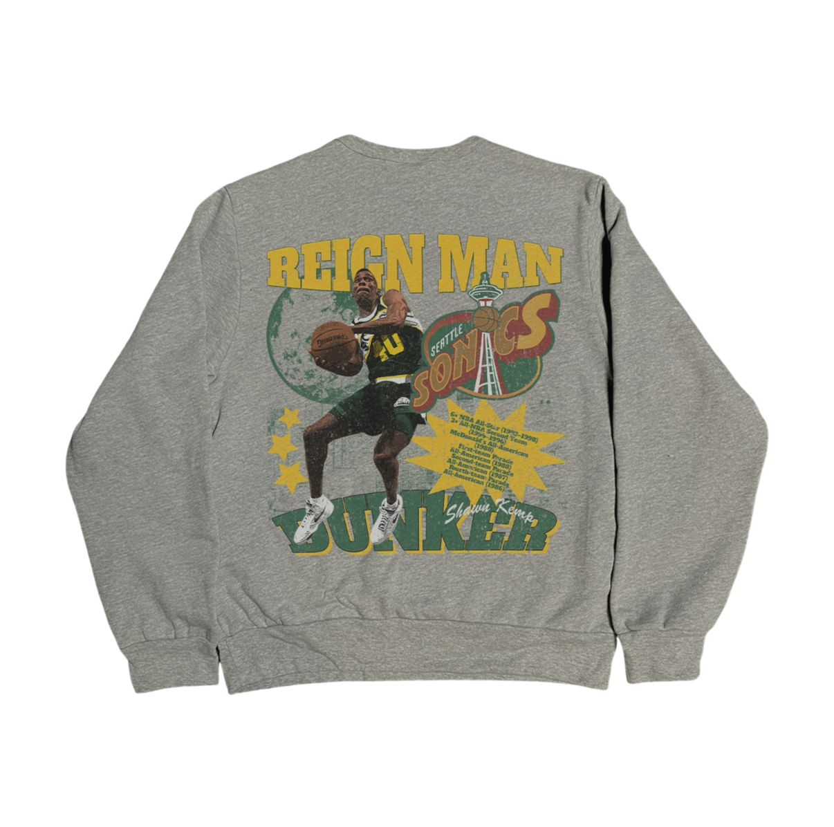 Lacelocks ‘Shawn Kemp’ Crewneck (Grey & Black)