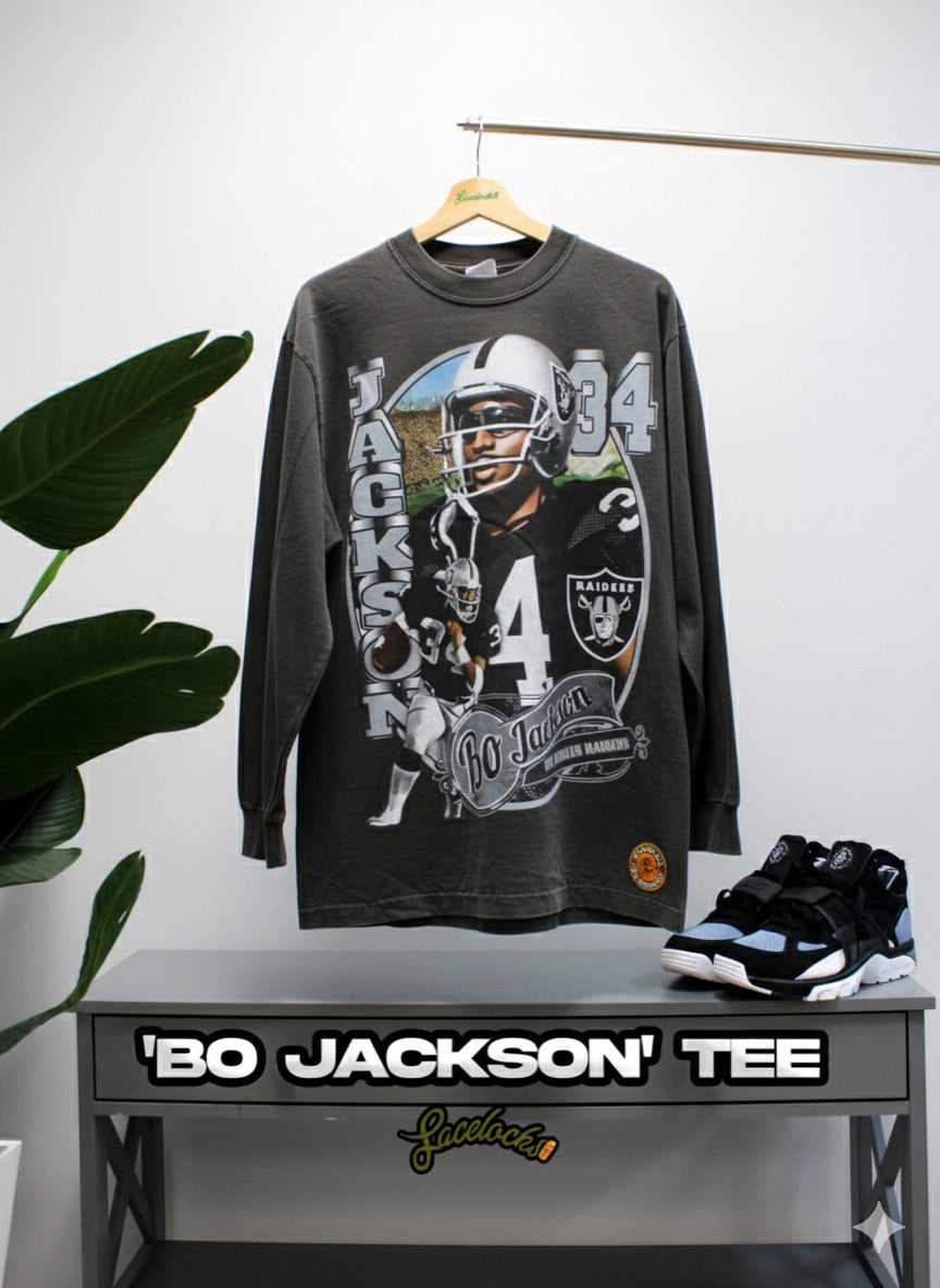 Lacelocks “Bo Jackson” LS Tee (Ash Black & White)