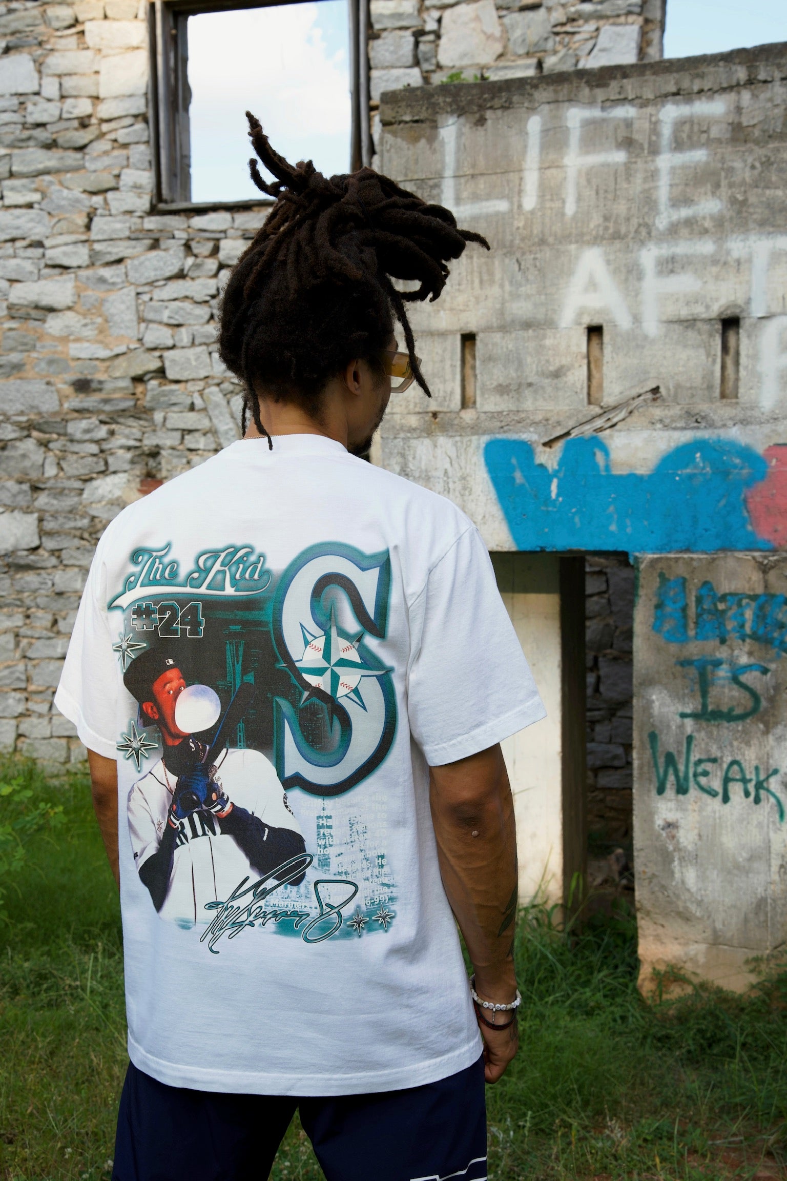 Lacelocks ‘Griffey’ Tee (Vintage Black & White)