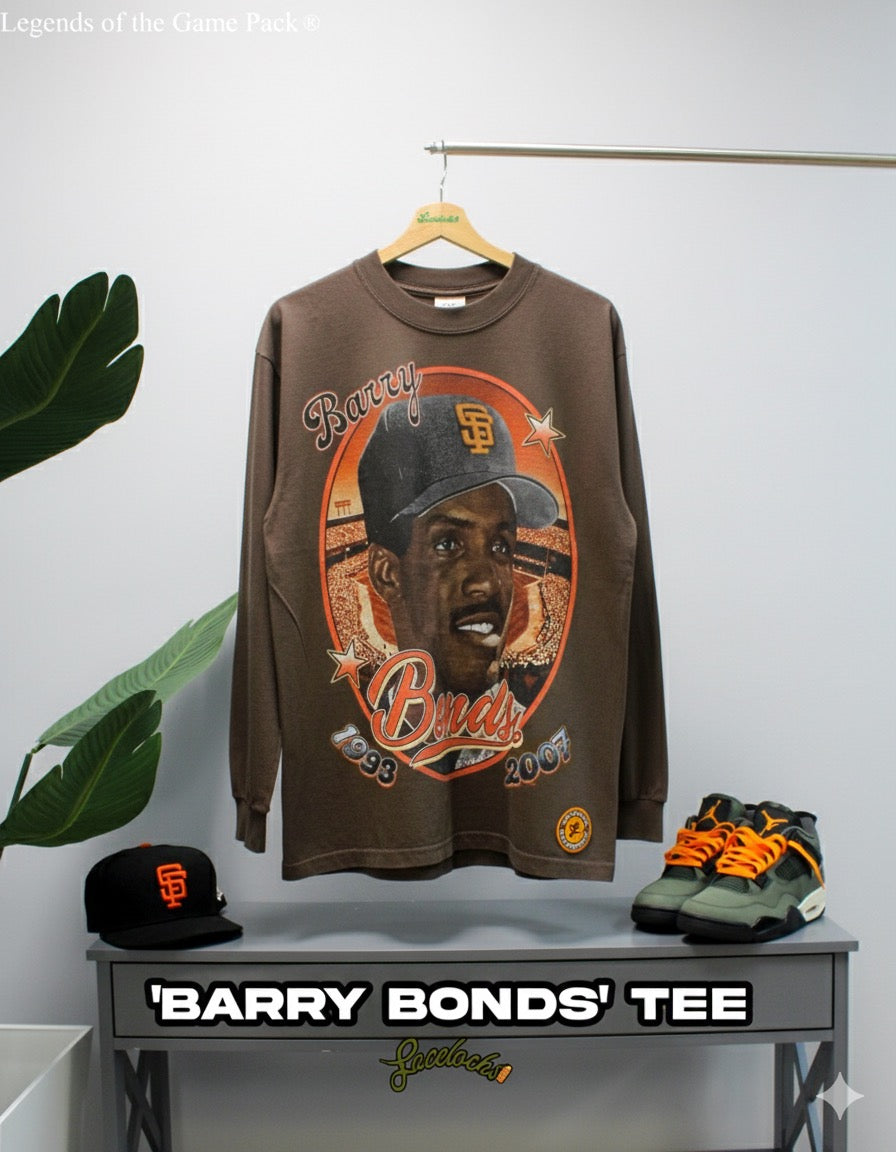 Lacelocks “Barry Bonds” LS Tee v2 (Brown & White)