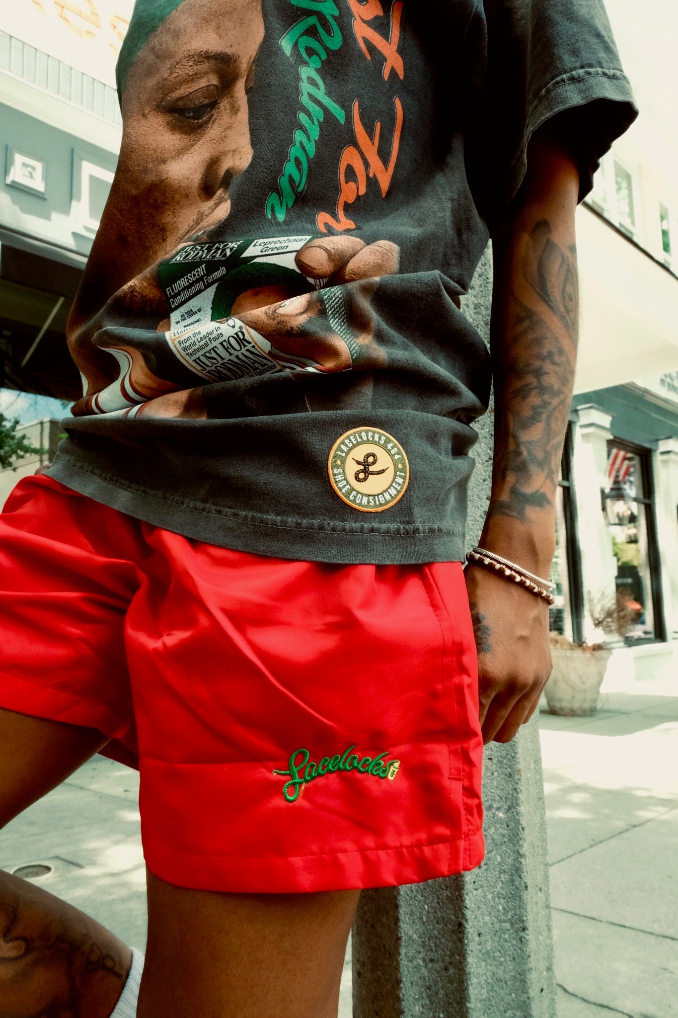 Lacelocks ‘Staple’ Nylon Shorts (Red)