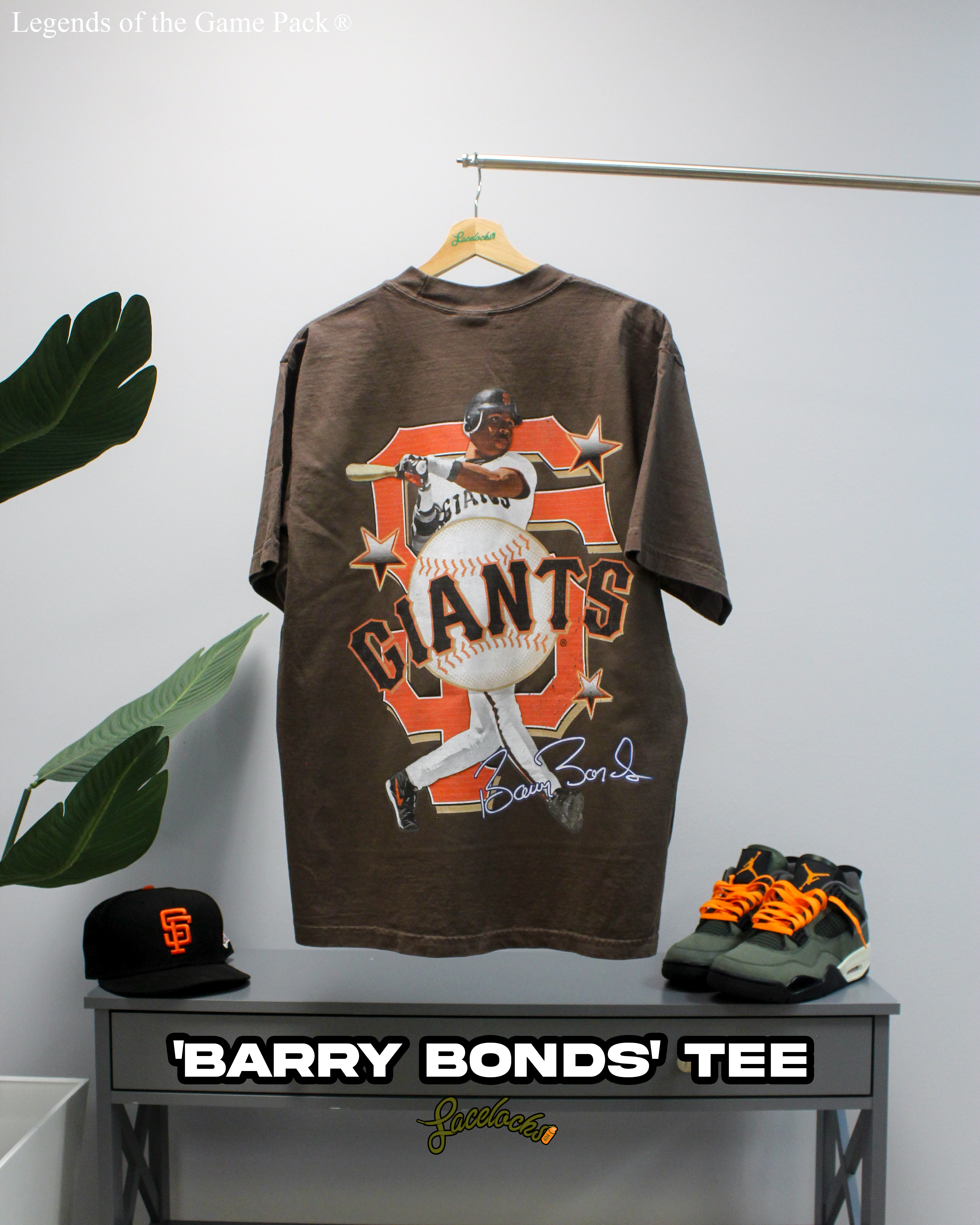 Lacelocks “Barry Bonds” Tee v2 (Brown & White)