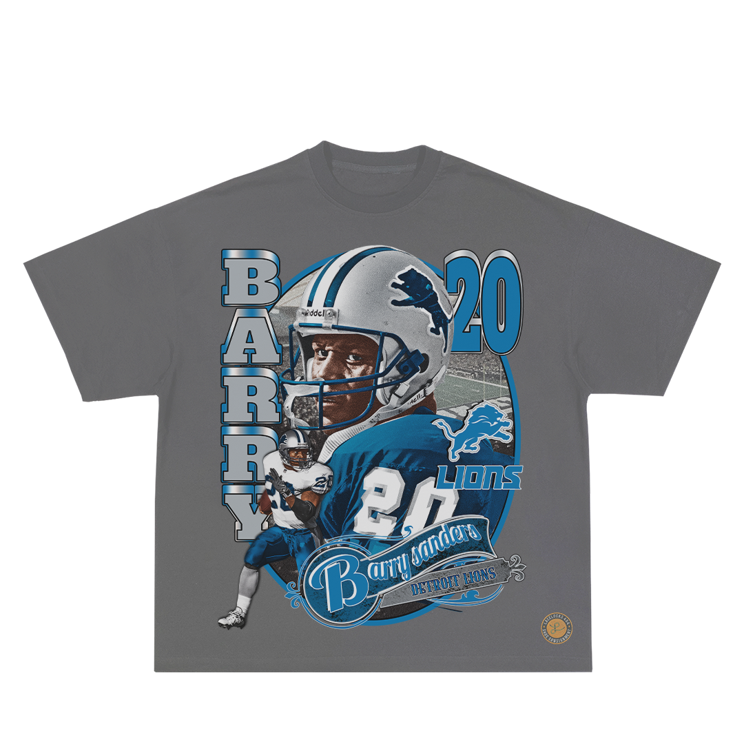 Lacelocks “Barry Sanders” Tee (White & Grey)