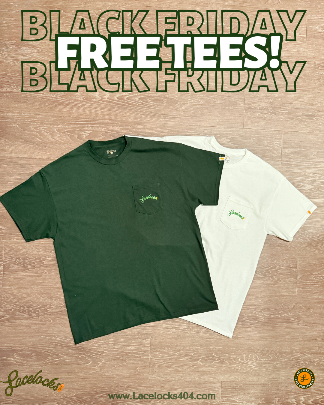 Lacelocks ‘Essential’ Pocket Tee (White & Green)