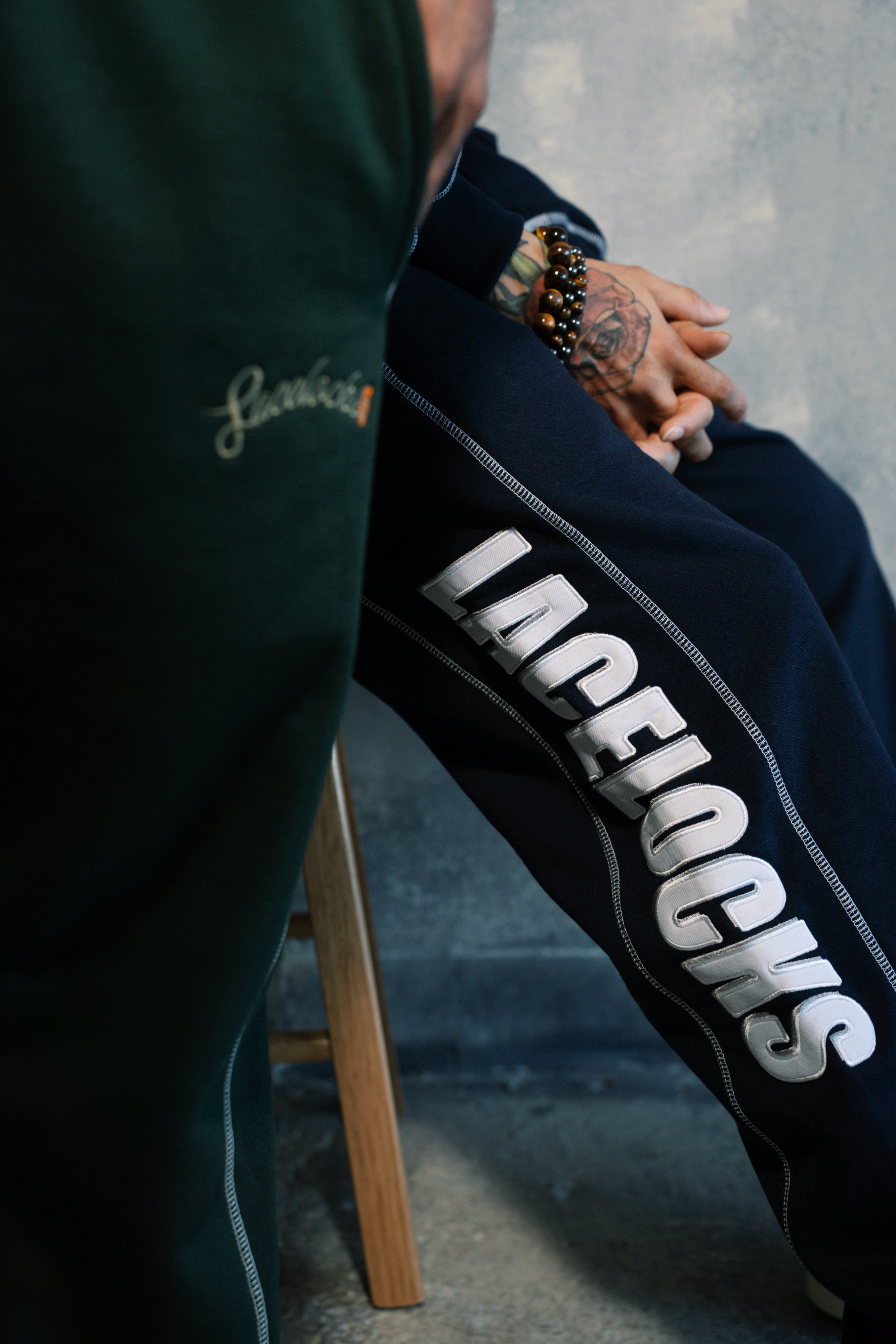 Contrast Stitch Sweatpants (Navy)