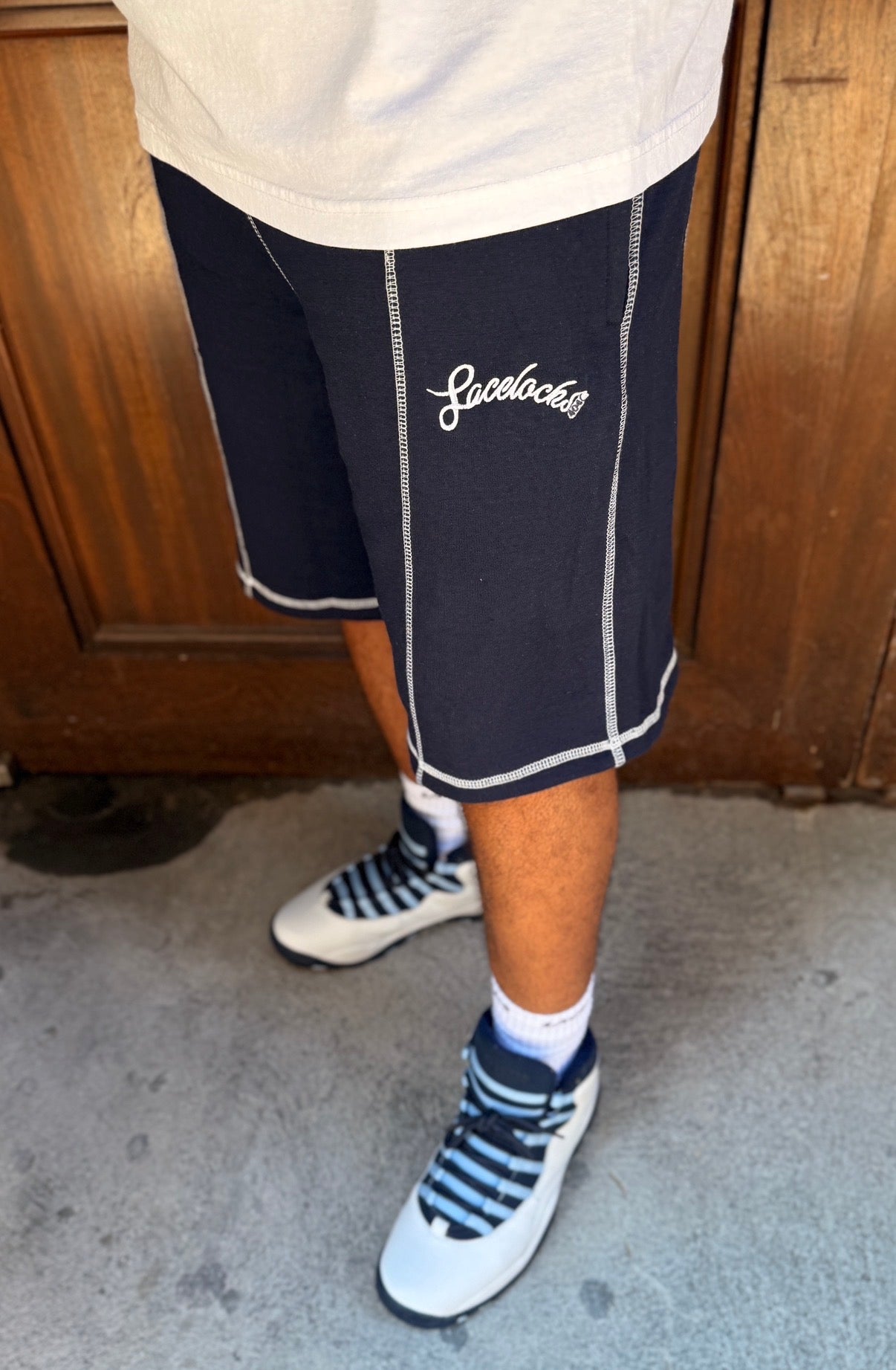 Contrast Stitch Shorts (Navy)