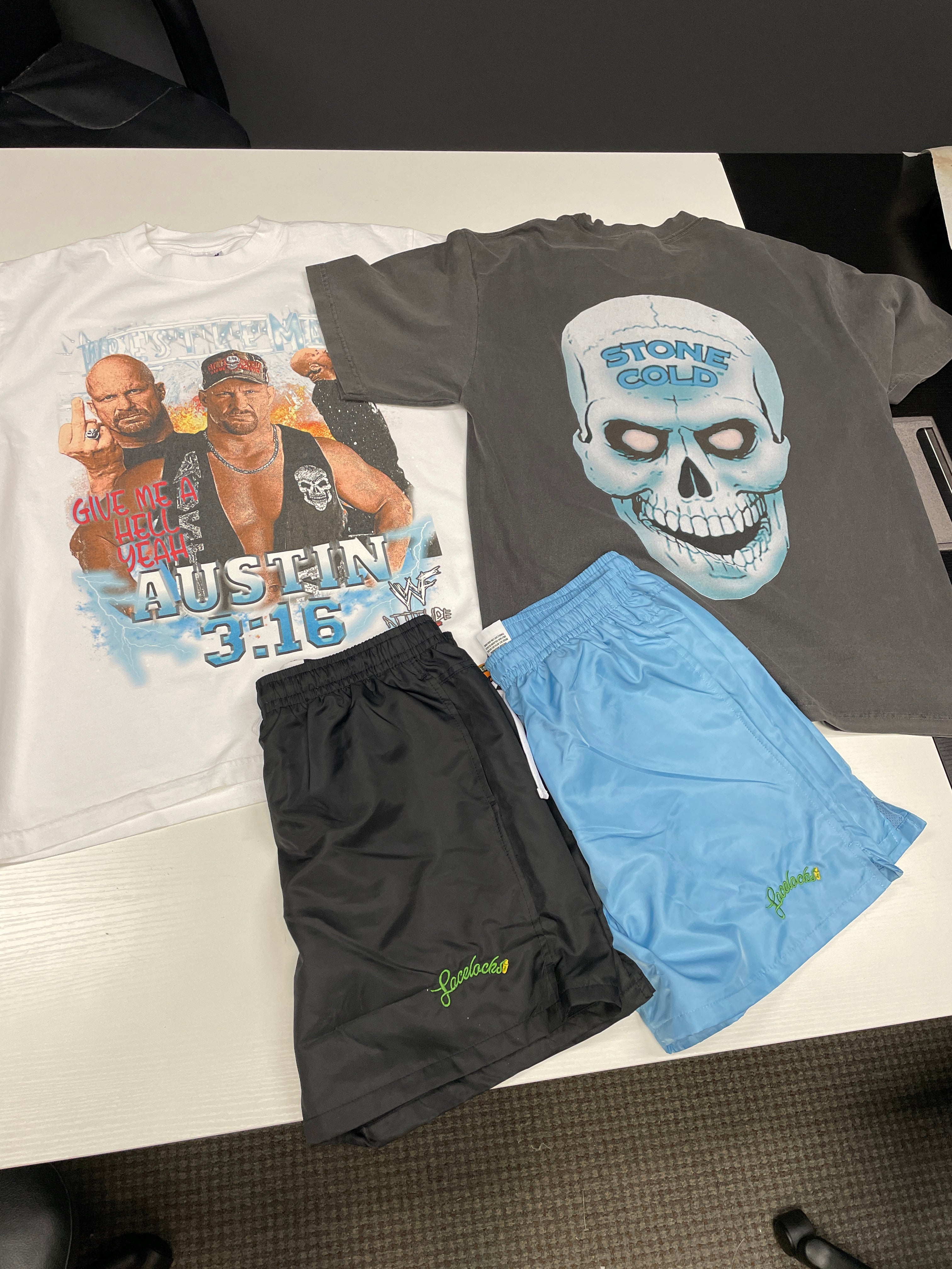 Lacelocks ‘Stone Cold’ Tee (White & Vintage Black)