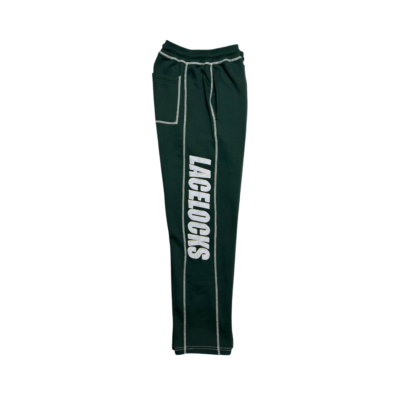 Contrast Stitch Sweatpants (Green)