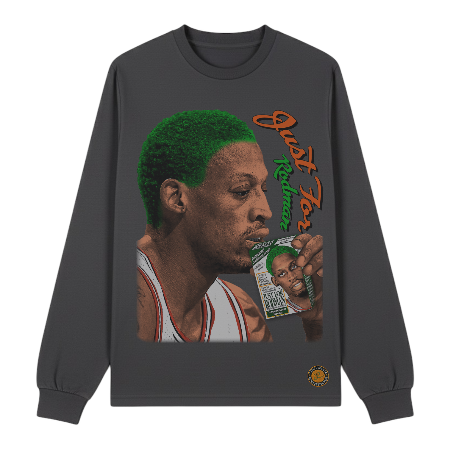 Lacelocks ‘Just For Rodman’ LS Tee (White & Vintage Black)