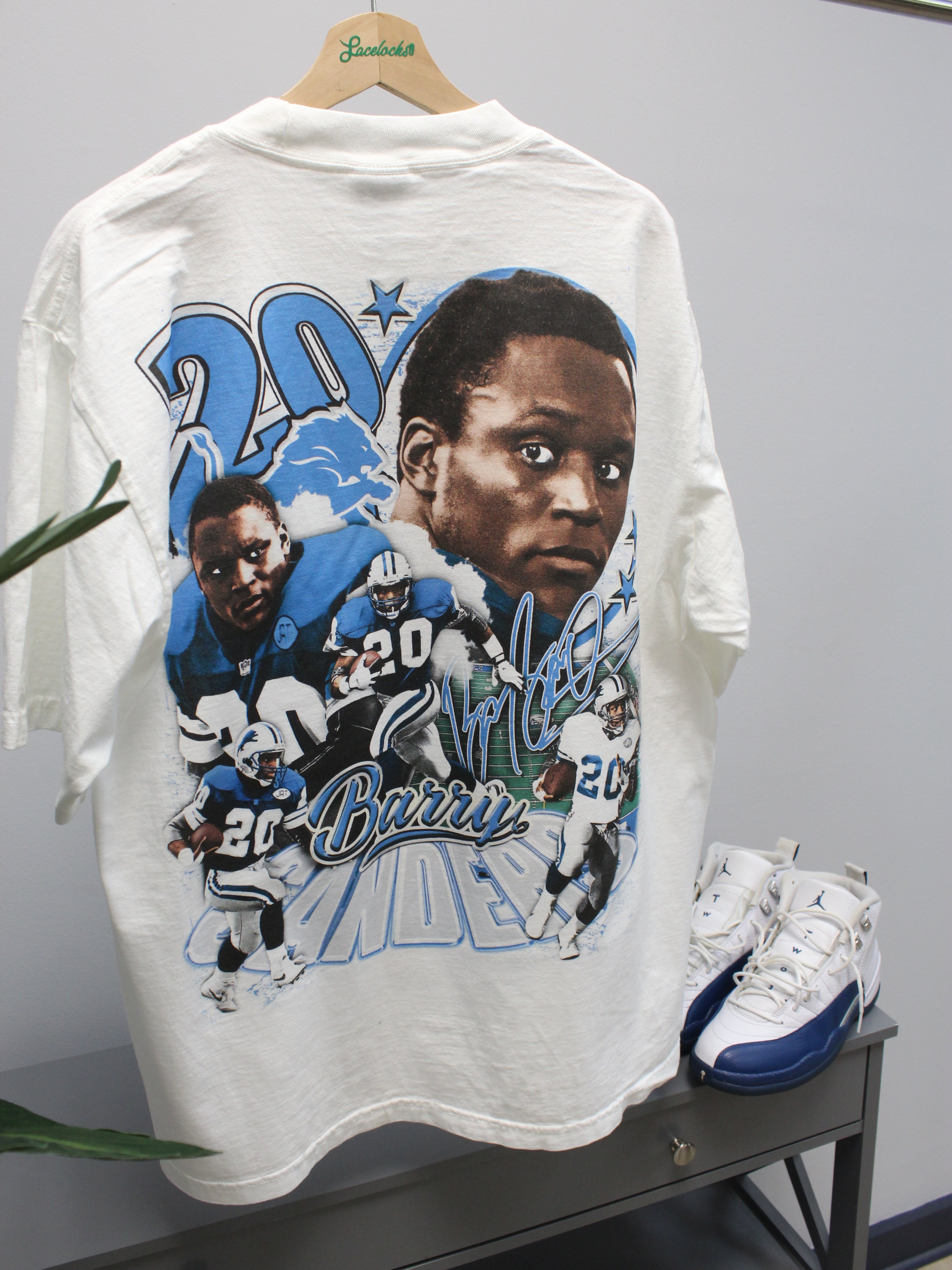 Lacelocks “Barry Sanders” Tee (White & Grey)