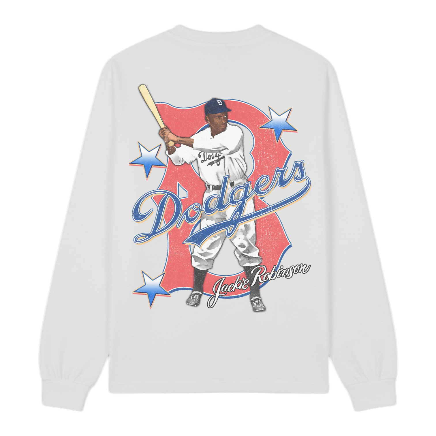 Lacelocks ‘Jackie Robinson’ LS Tee (White & Vintage Black)