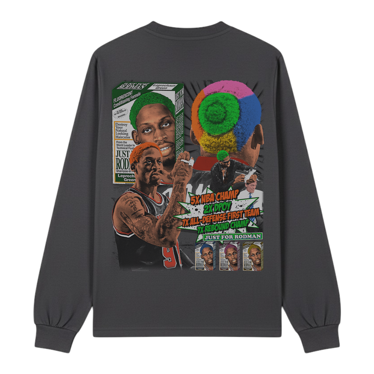 Lacelocks ‘Just For Rodman’ LS Tee (White & Vintage Black)