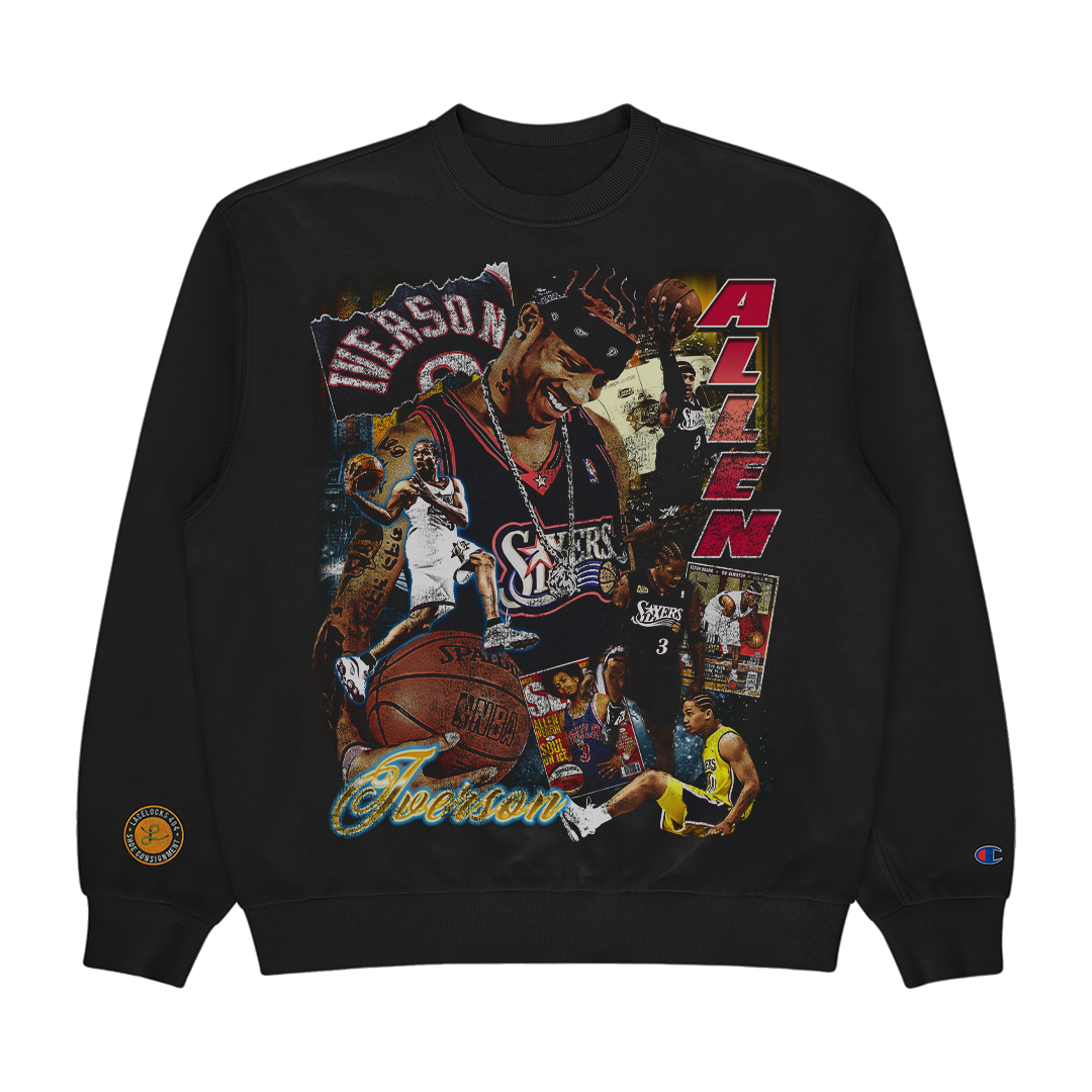 Lacelocks “Iverson” Crewneck (Grey & Black)