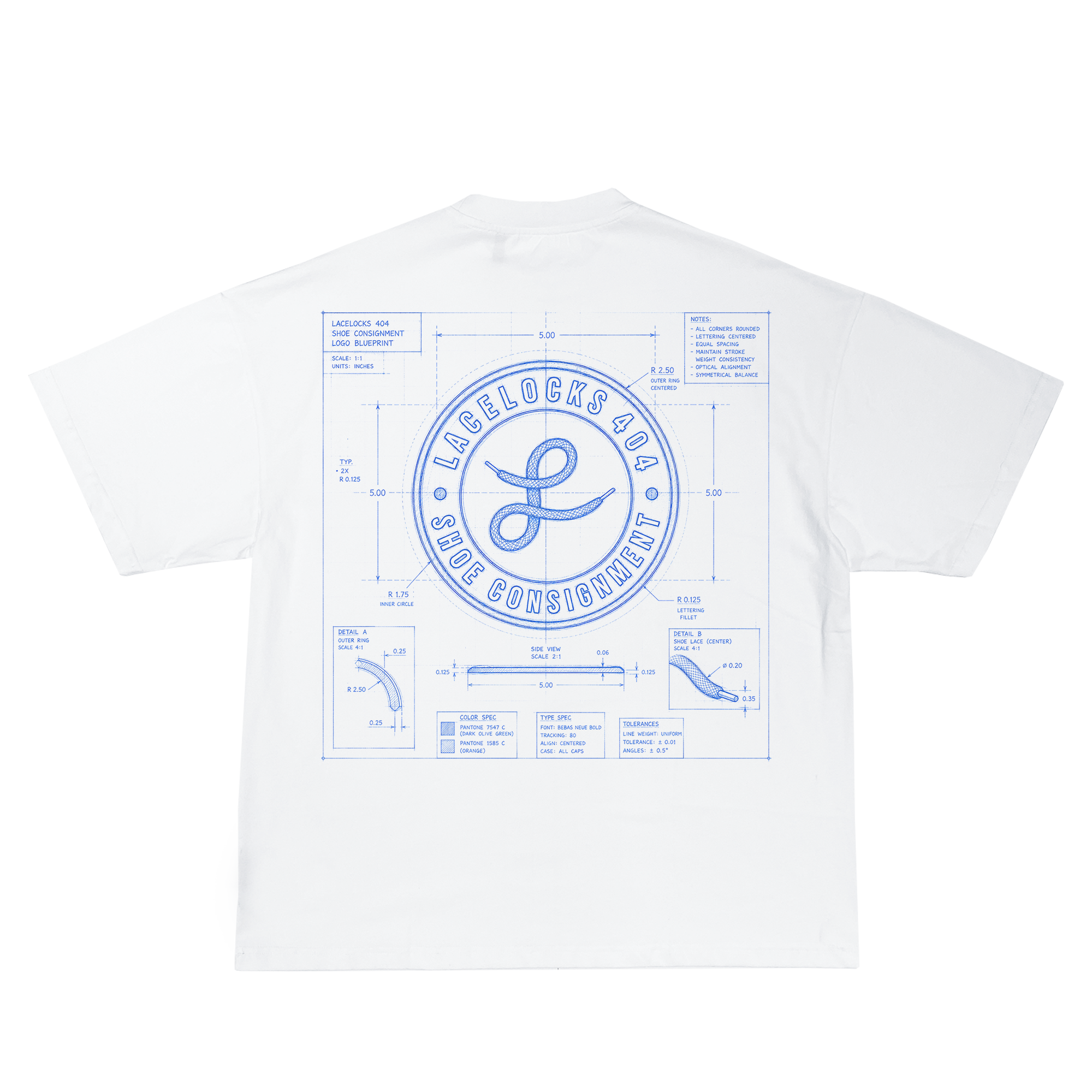 Lacelocks Blueprint Tee (White)
