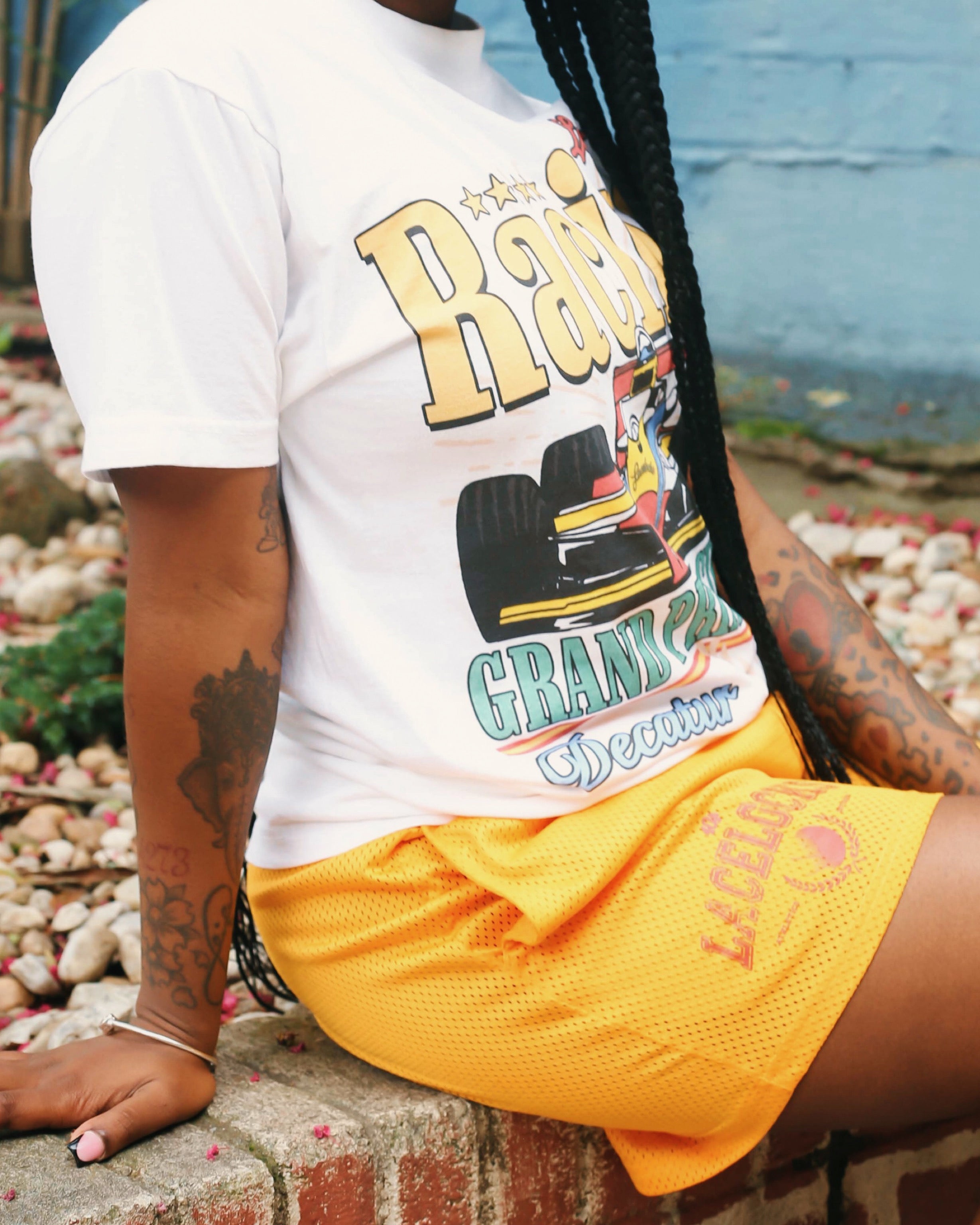 Lacelocks ‘Racing’ Tee (White)