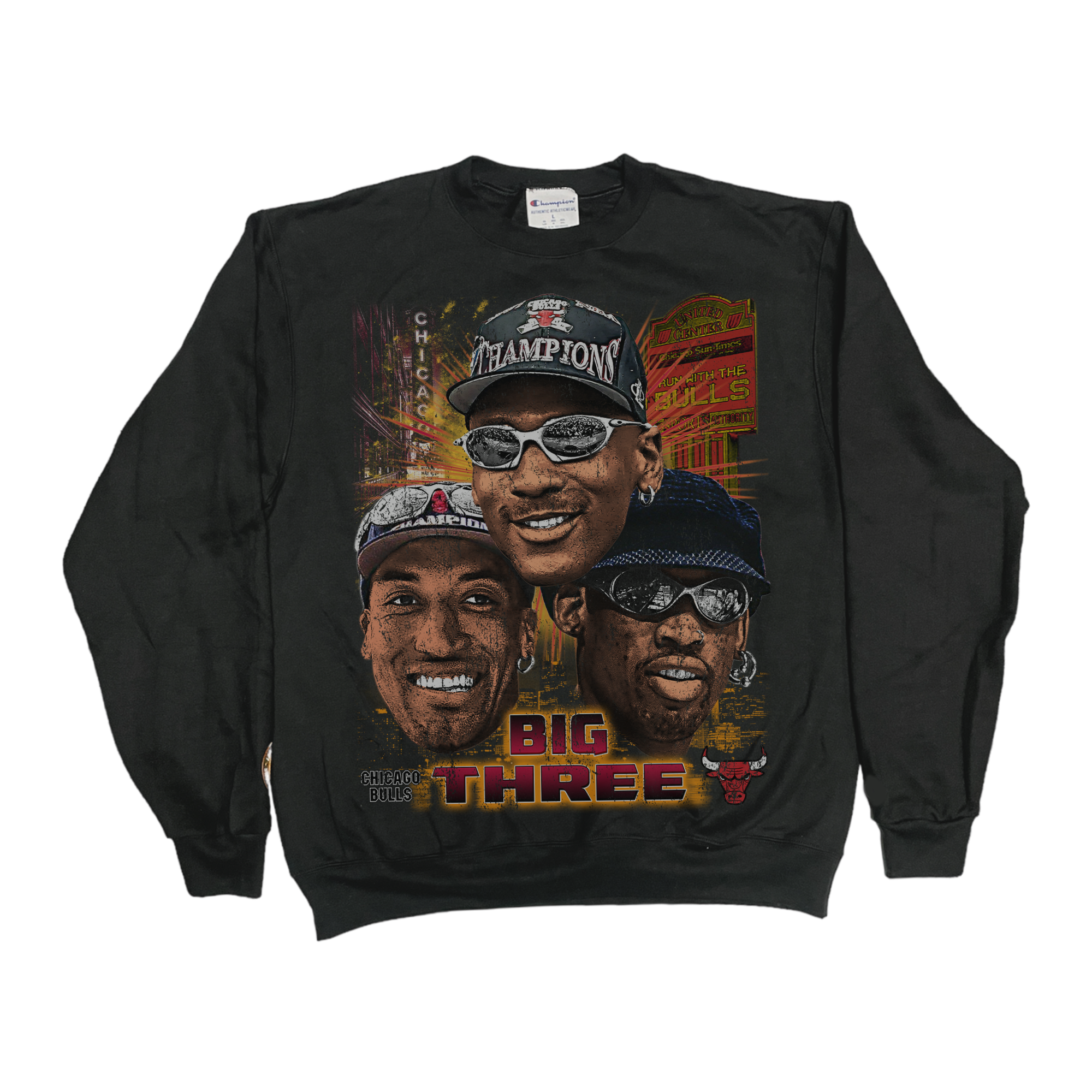 Lacelocks ‘Big 3’ Crewneck (Grey & Black)