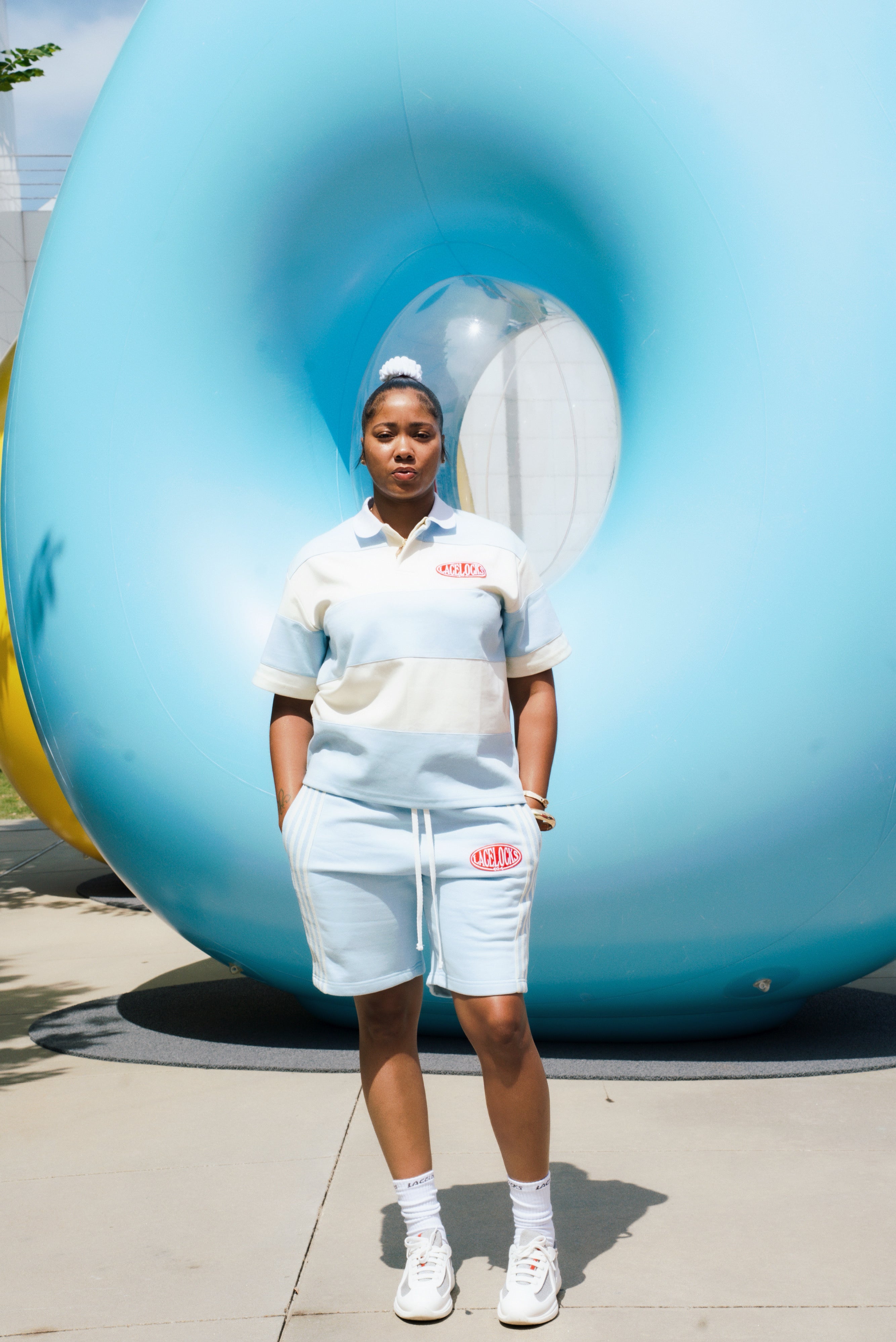 Lacelocks Oval Shorts (Sky Blue)