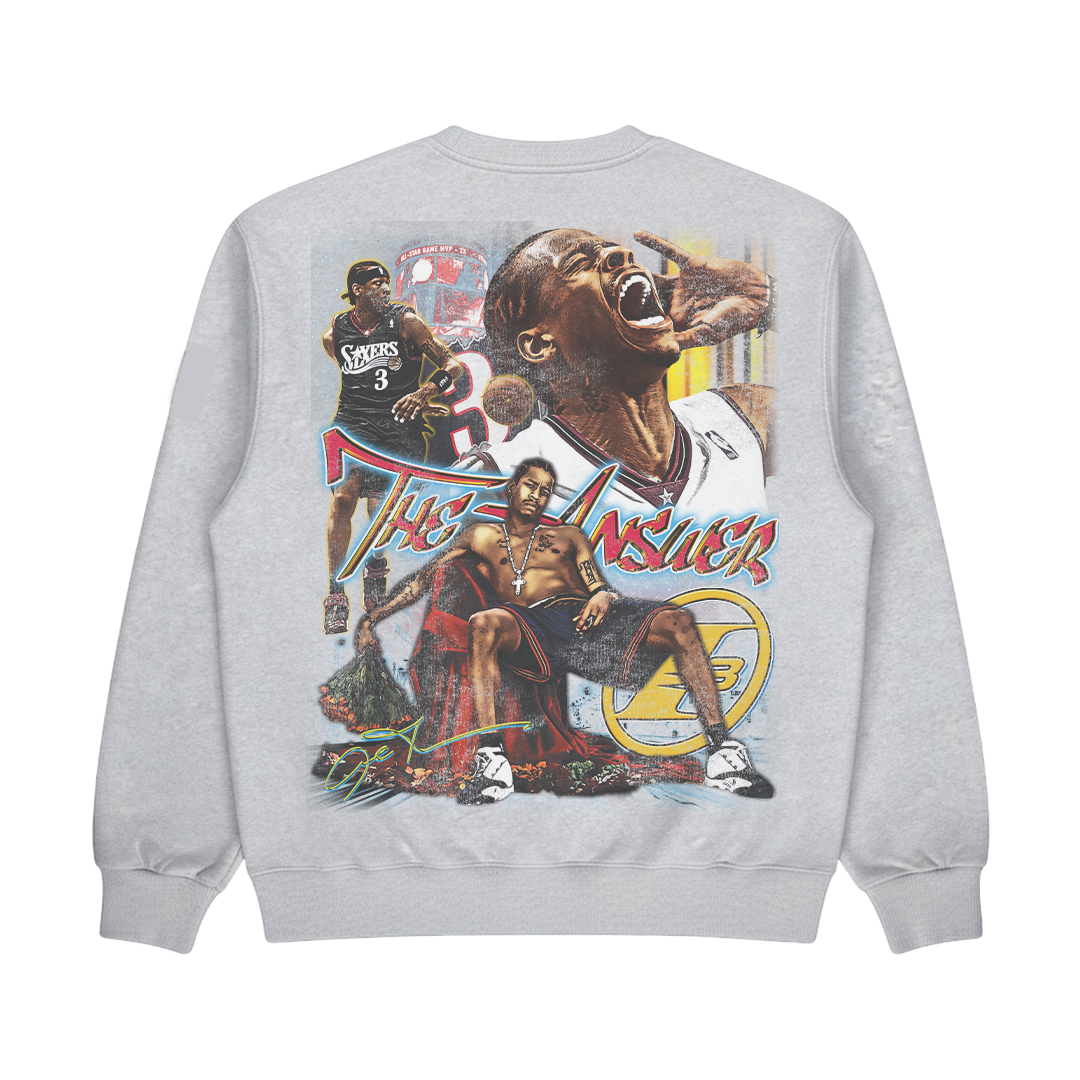 Lacelocks “Iverson” Crewneck (Grey & Black)