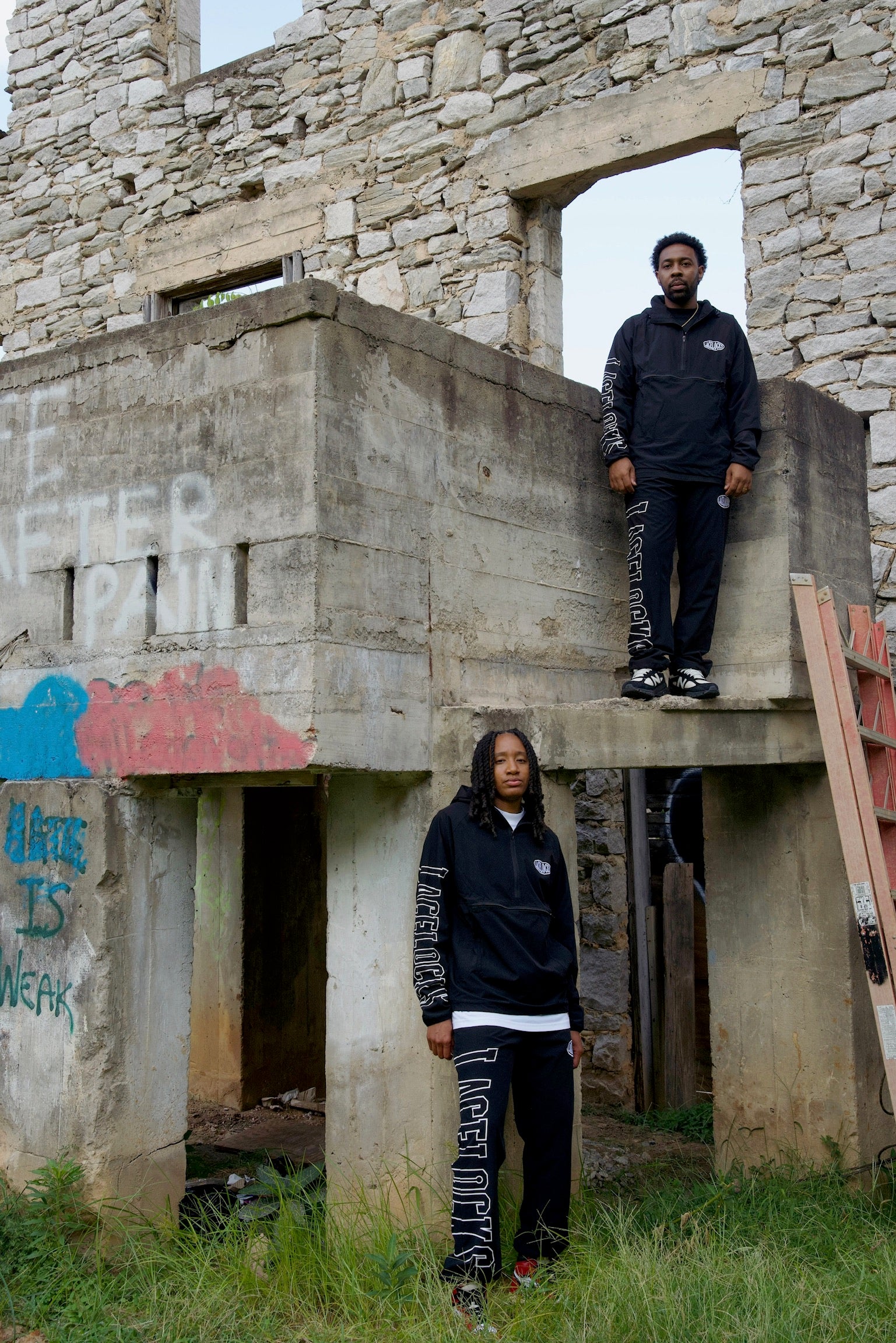 Lacelocks “Oval” Nylon Trackpants (Black)