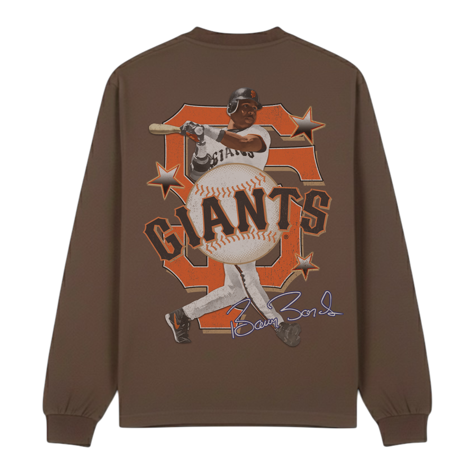 Lacelocks “Barry Bonds” LS Tee v2 (Brown & White)