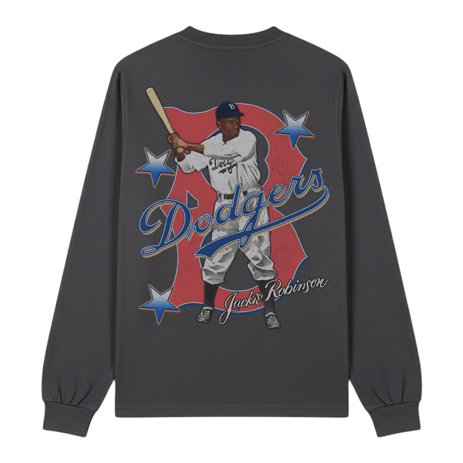 Lacelocks ‘Jackie Robinson’ LS Tee (White & Vintage Black)