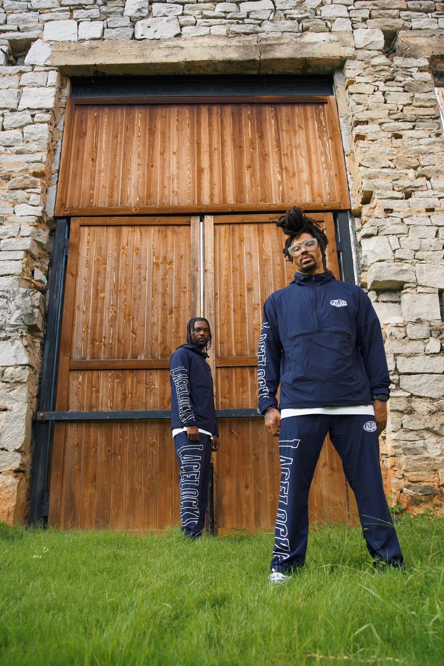 Lacelocks “Oval” Nylon Trackpants (Navy)