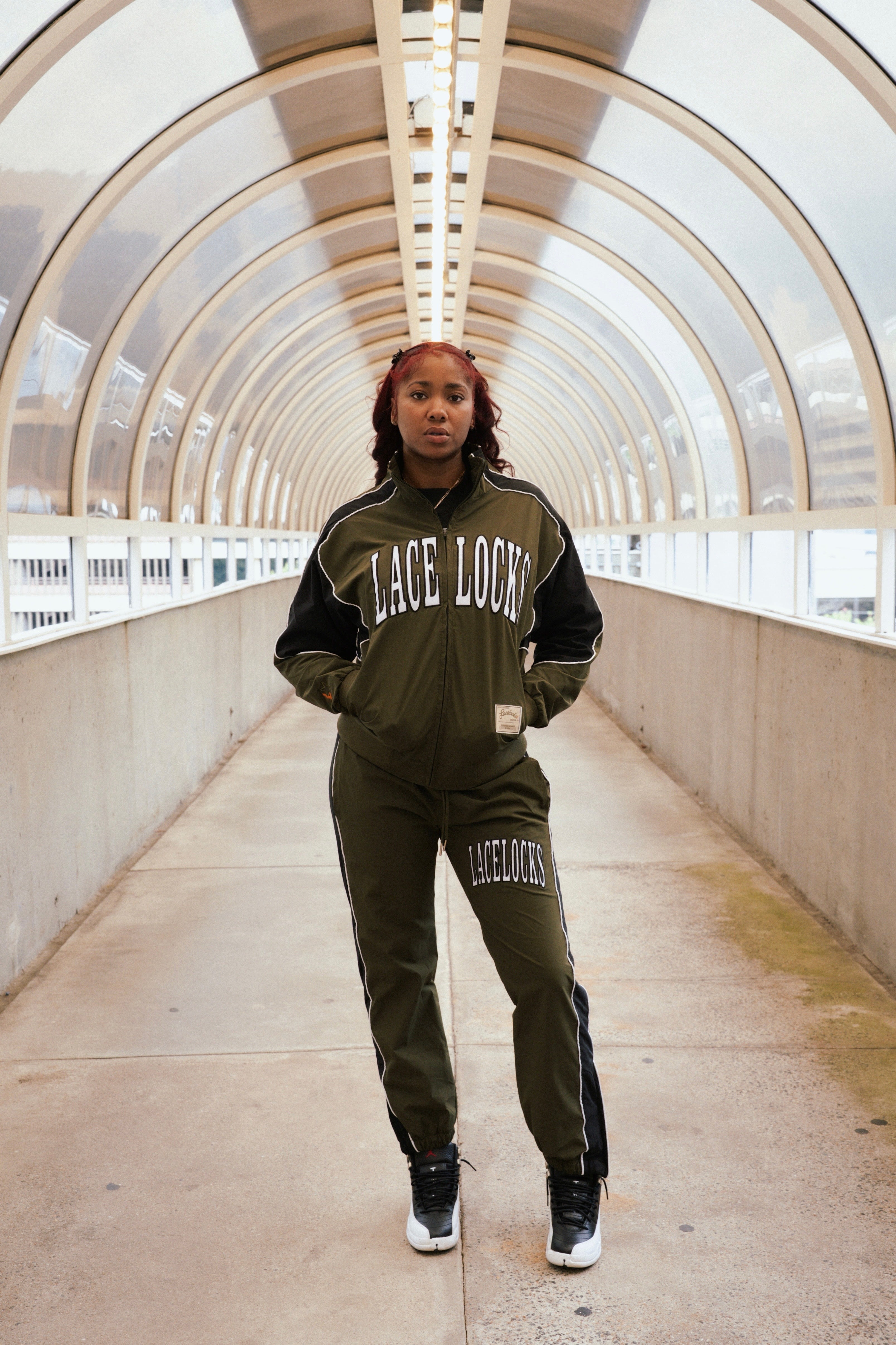 Lacelocks Nylon Jacket (Olive)