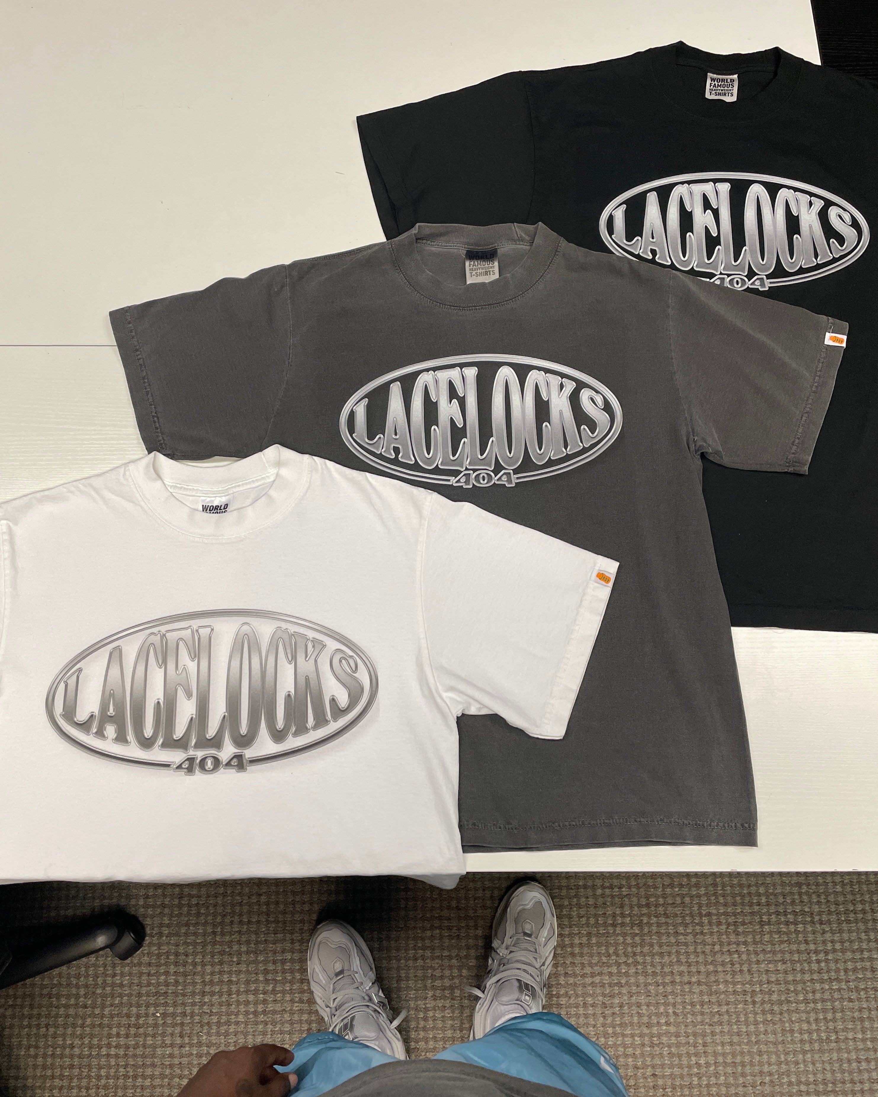 Lacelocks ‘Steel Oval’ Tee (Vintage Black & White)