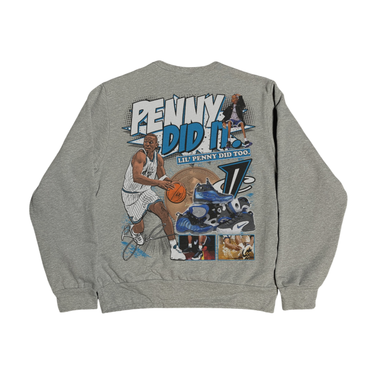 Lacelocks ‘Penny Hardaway’ Crewneck (Grey & Black)