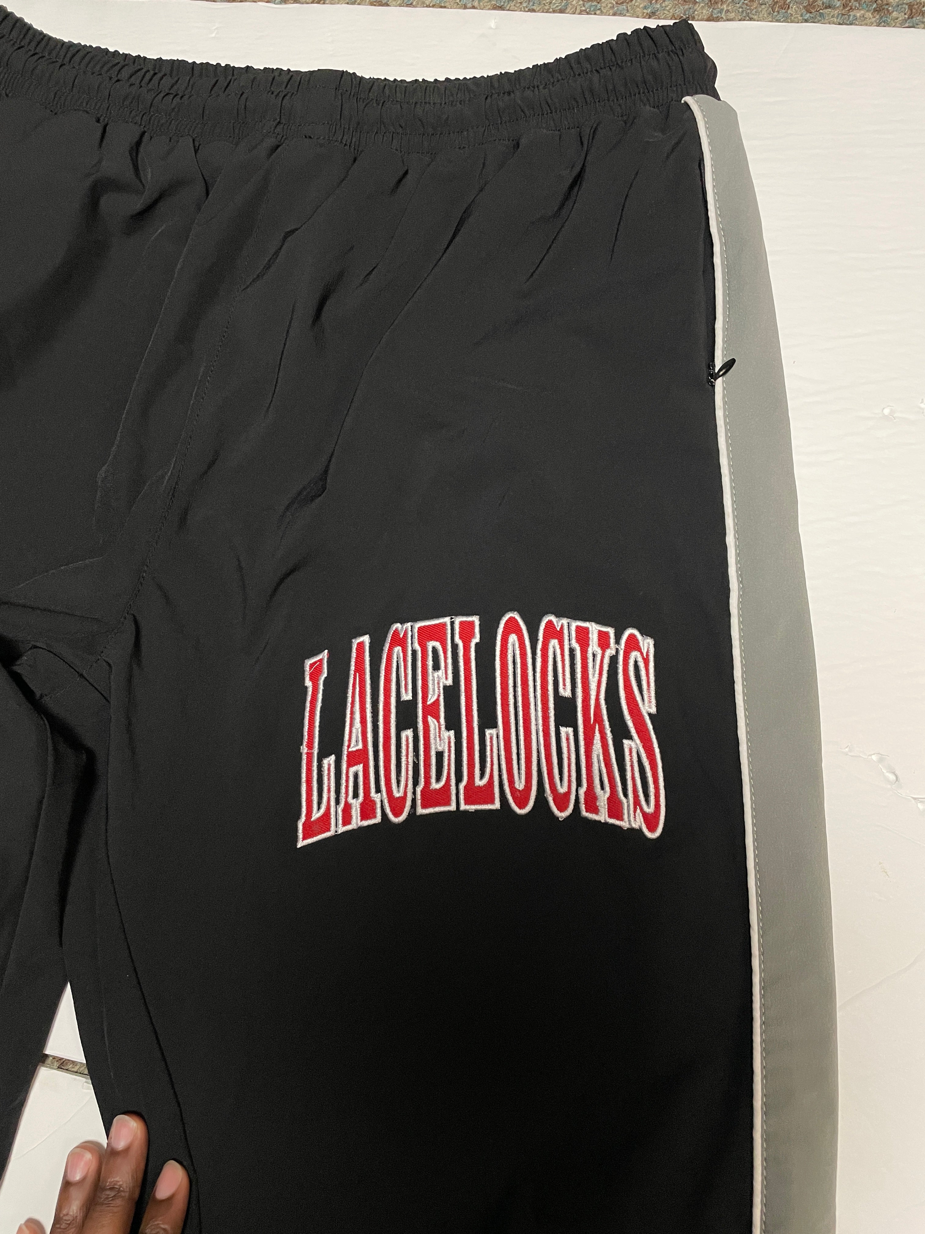 Lacelocks Nylon Trackpants (Black)