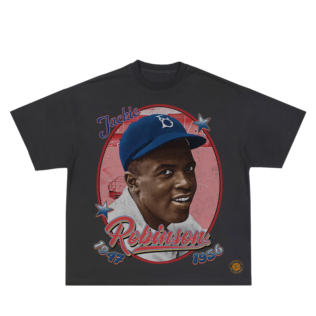 Lacelocks ‘Jackie Robinson’ Tee (White & Vintage Black)