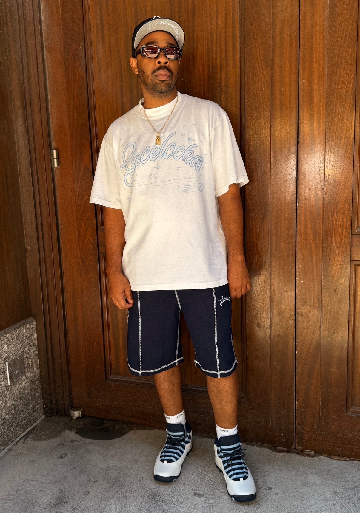 Contrast Stitch Shorts (Navy)