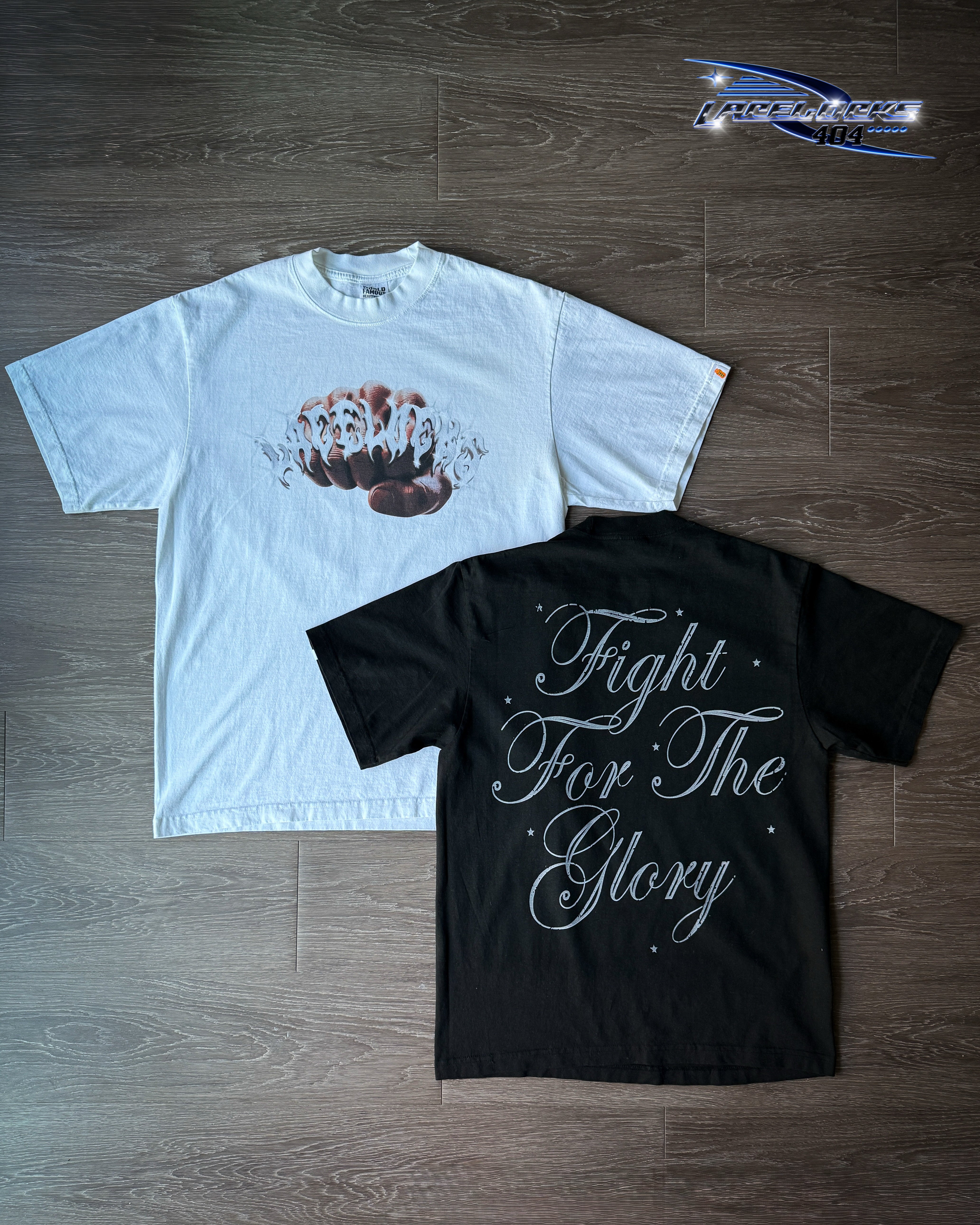 Lacelocks ‘Fight’ Tee (White & Black)