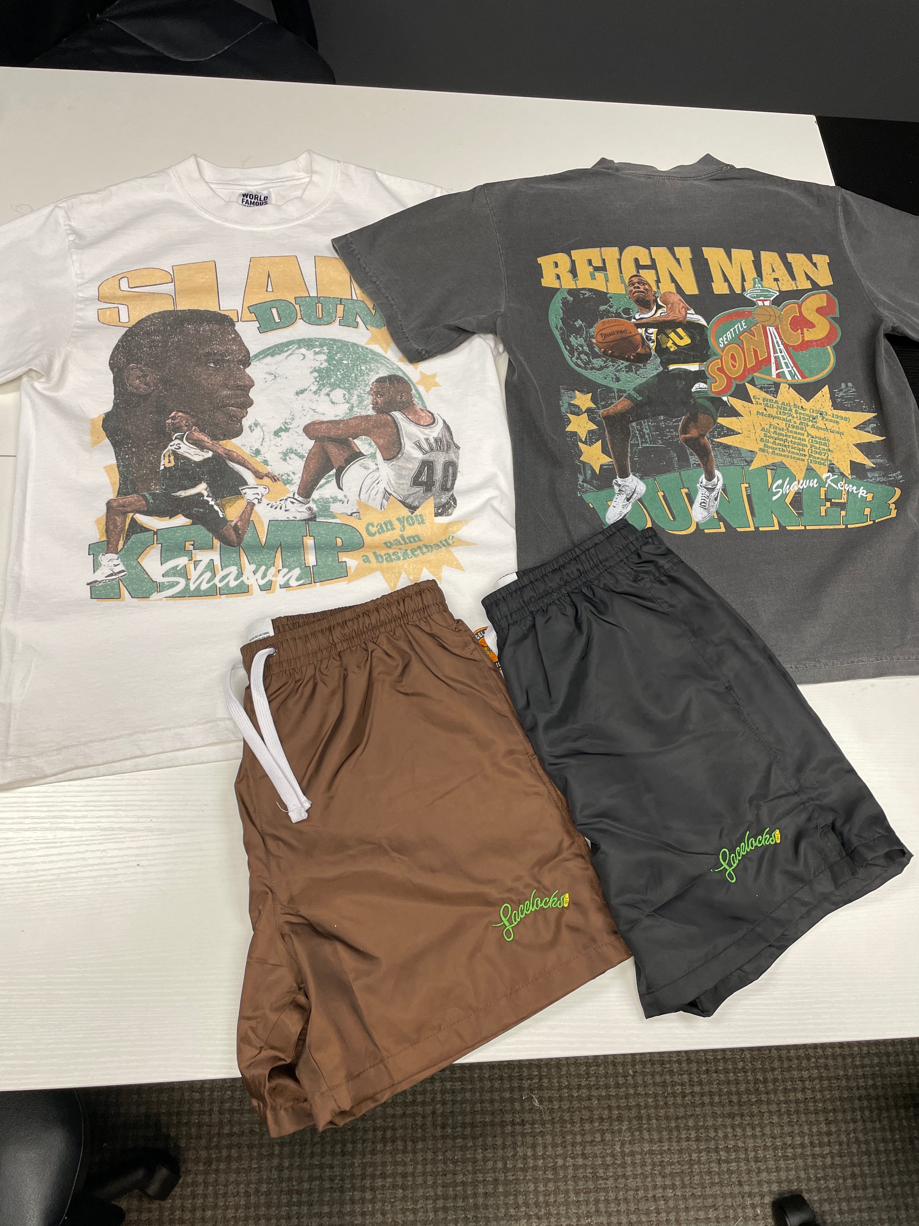 Lacelocks ‘Shawn Kemp’ Tee (White & Vintage Black)