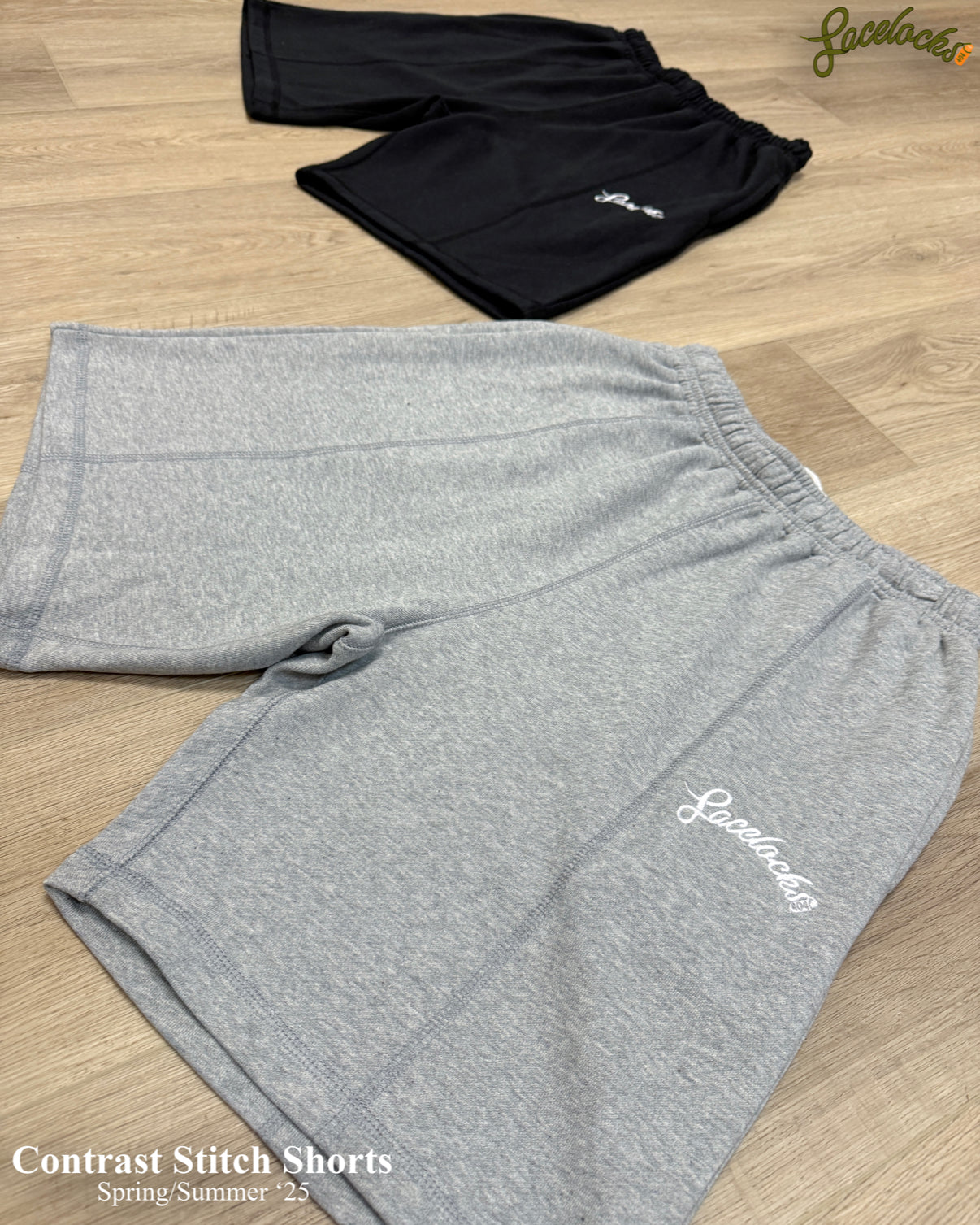 Contrast Stitch Shorts (Grey)