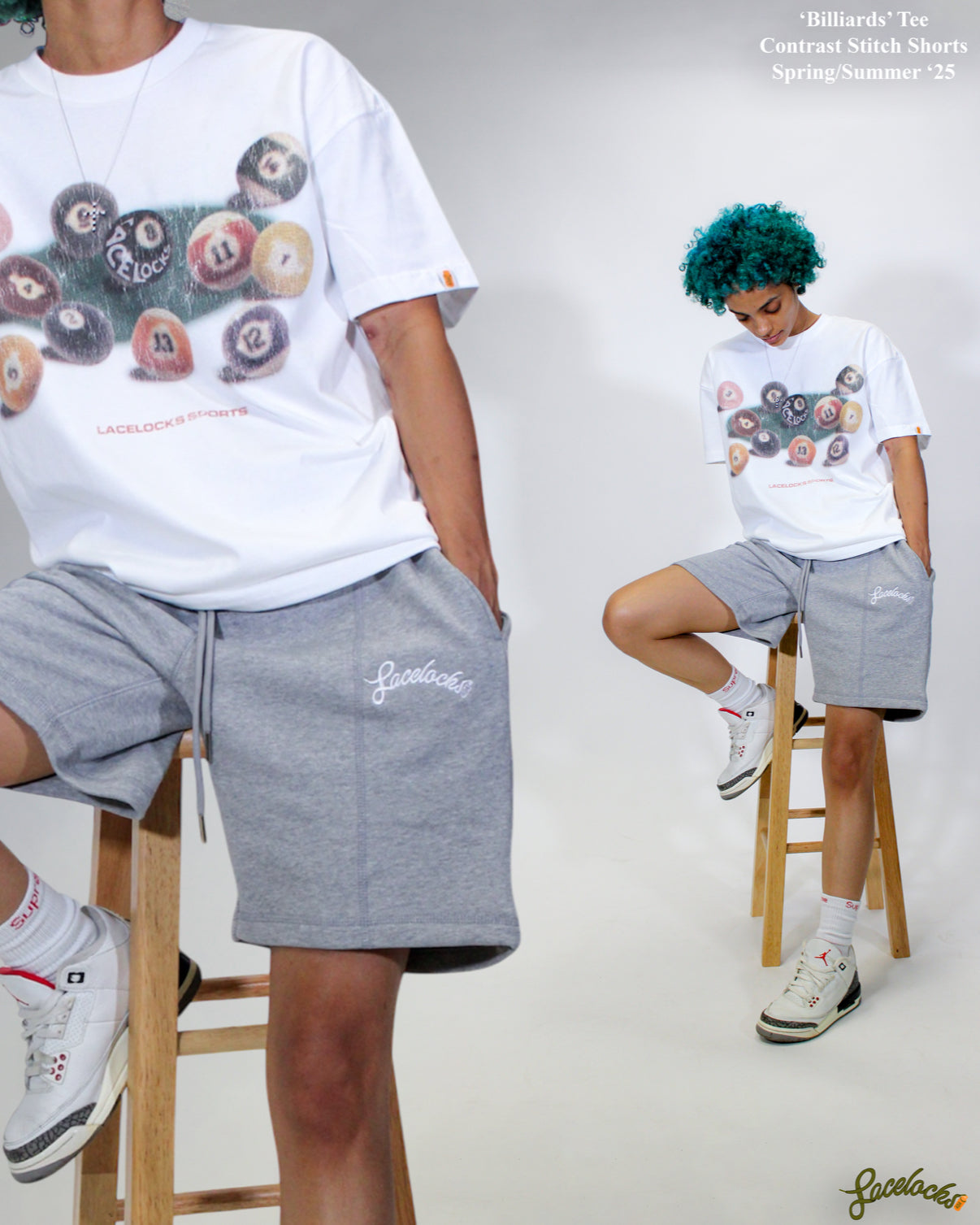 Contrast Stitch Shorts (Grey)