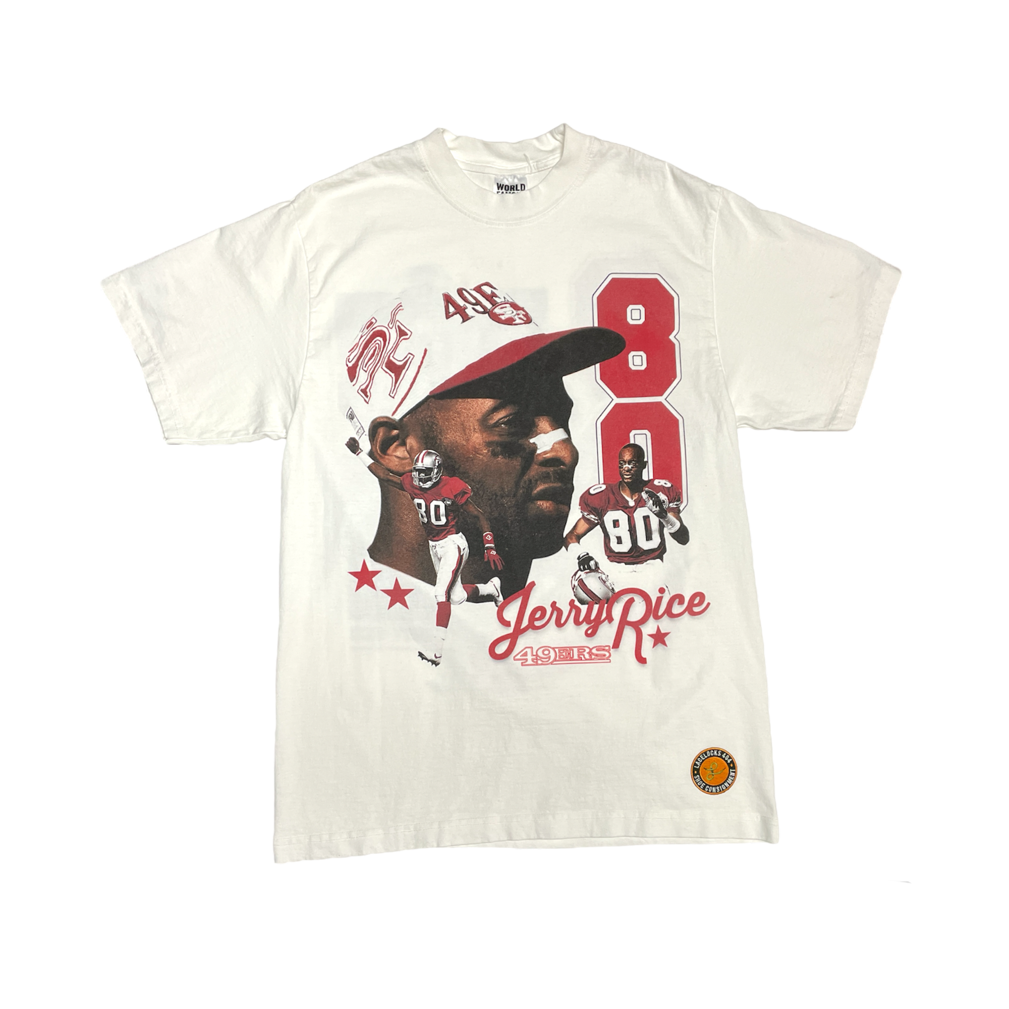 Lacelocks “Jerry Rice” Tee (Vintage Black & White)