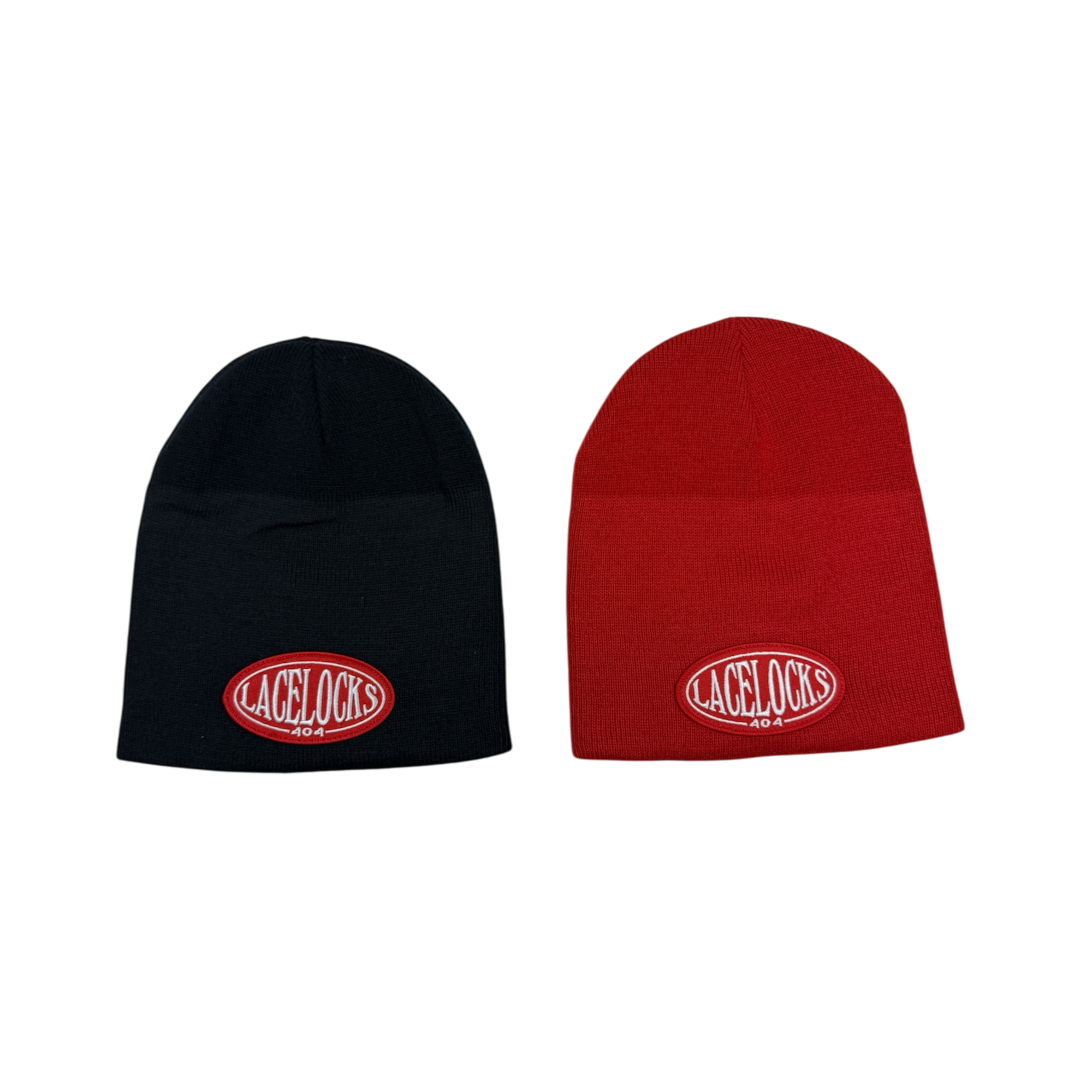 Lacelocks ‘Oval’ Beanie (Black & Red)