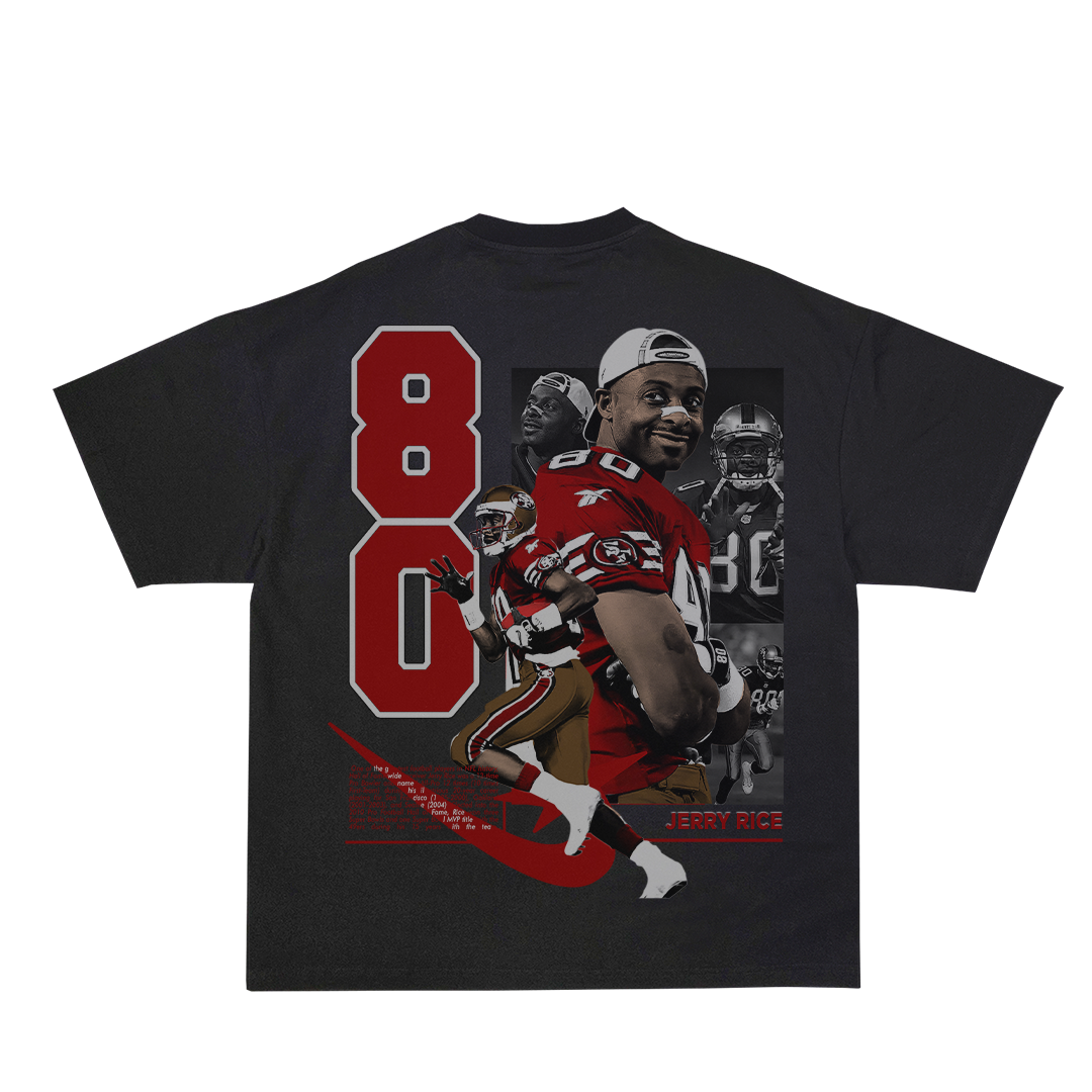Lacelocks “Jerry Rice” Tee (Vintage Black & White)