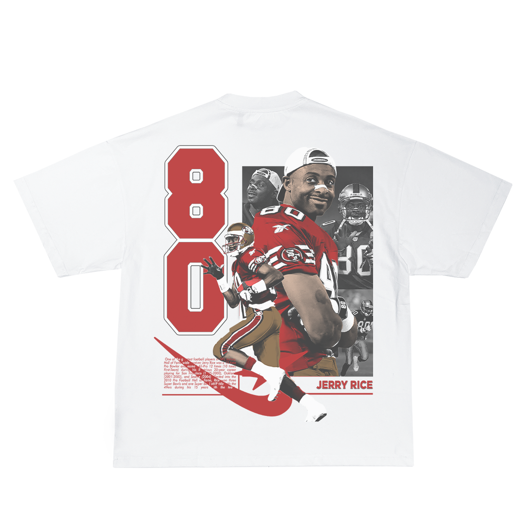 Lacelocks “Jerry Rice” Tee (Vintage Black & White)